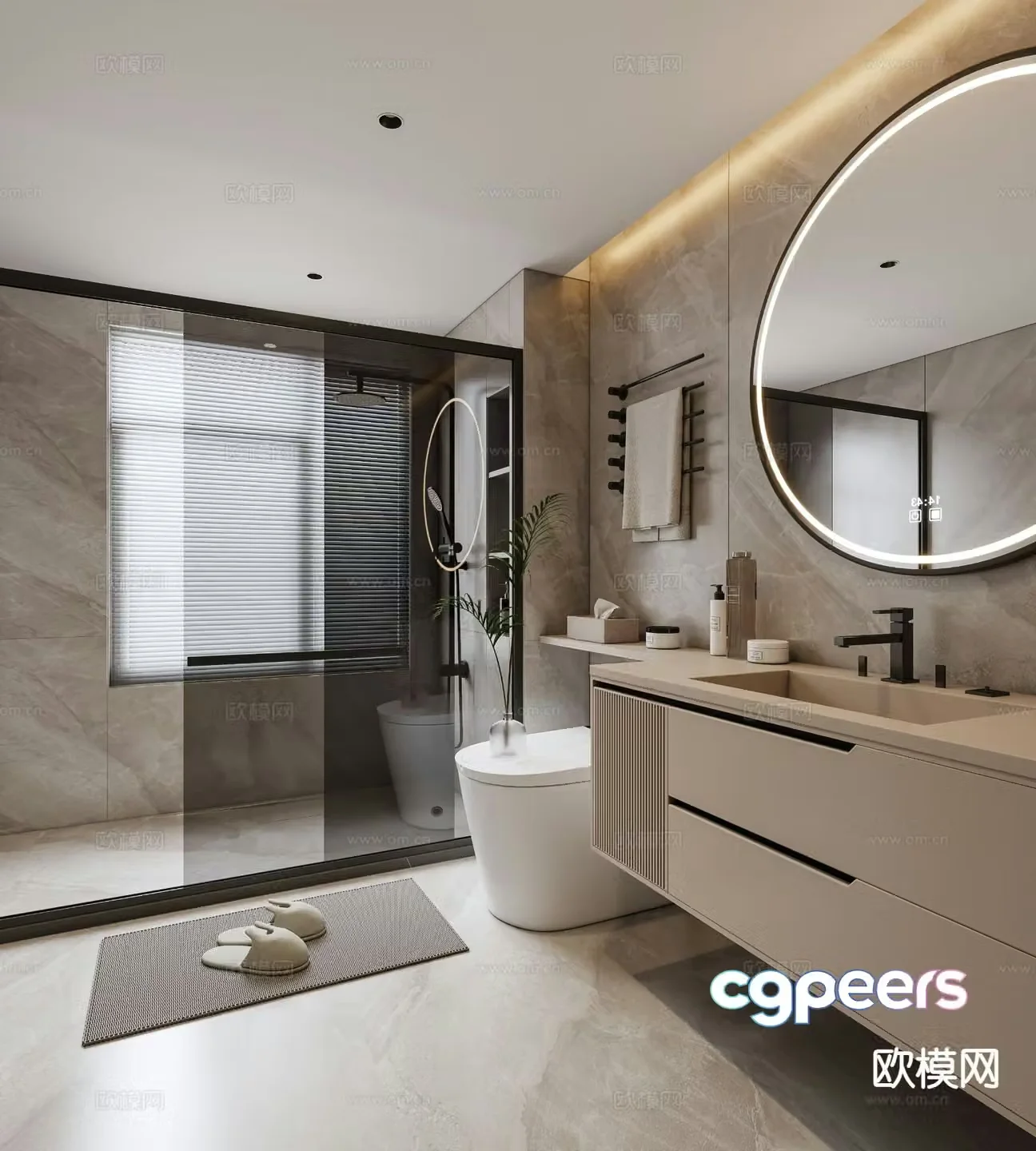 Modern bathroom bathroom 3d model