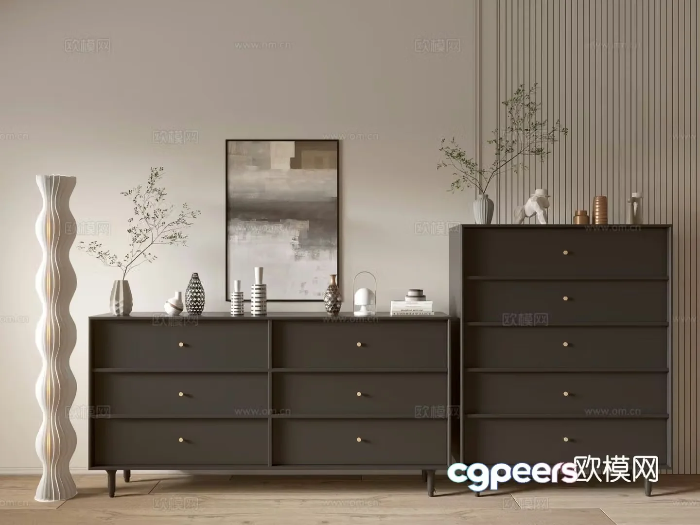 Modern entryway cabinet 3d model