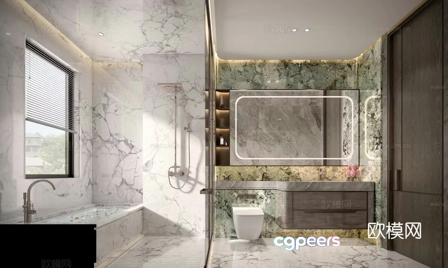 Modern villa bathroom 3d model