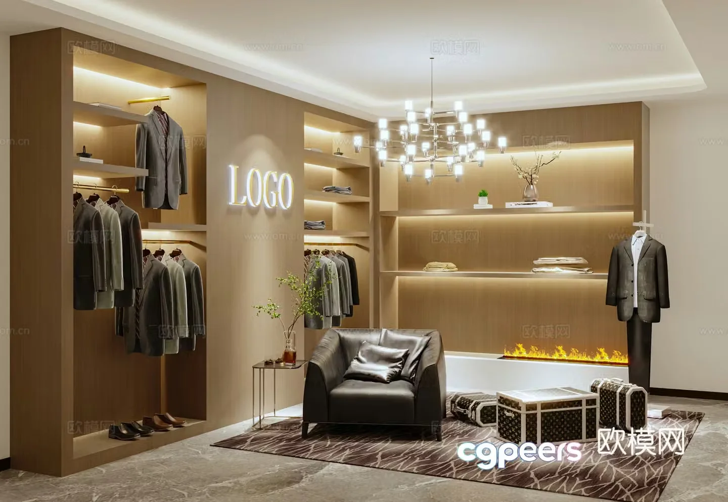 Clothing store 3d model
