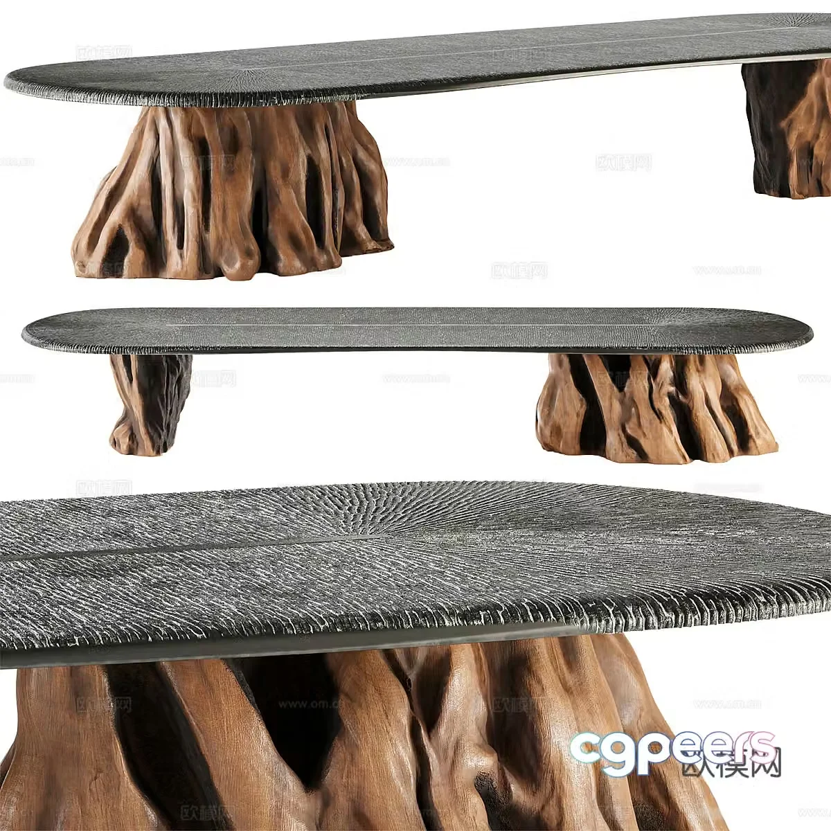 New Chinese style Wasabi Tea Table Tea Table 3D Model