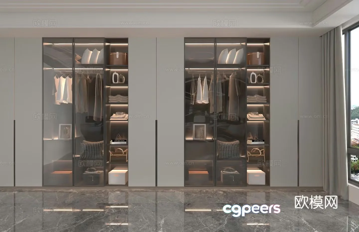 Modern glass wardrobe 3d model