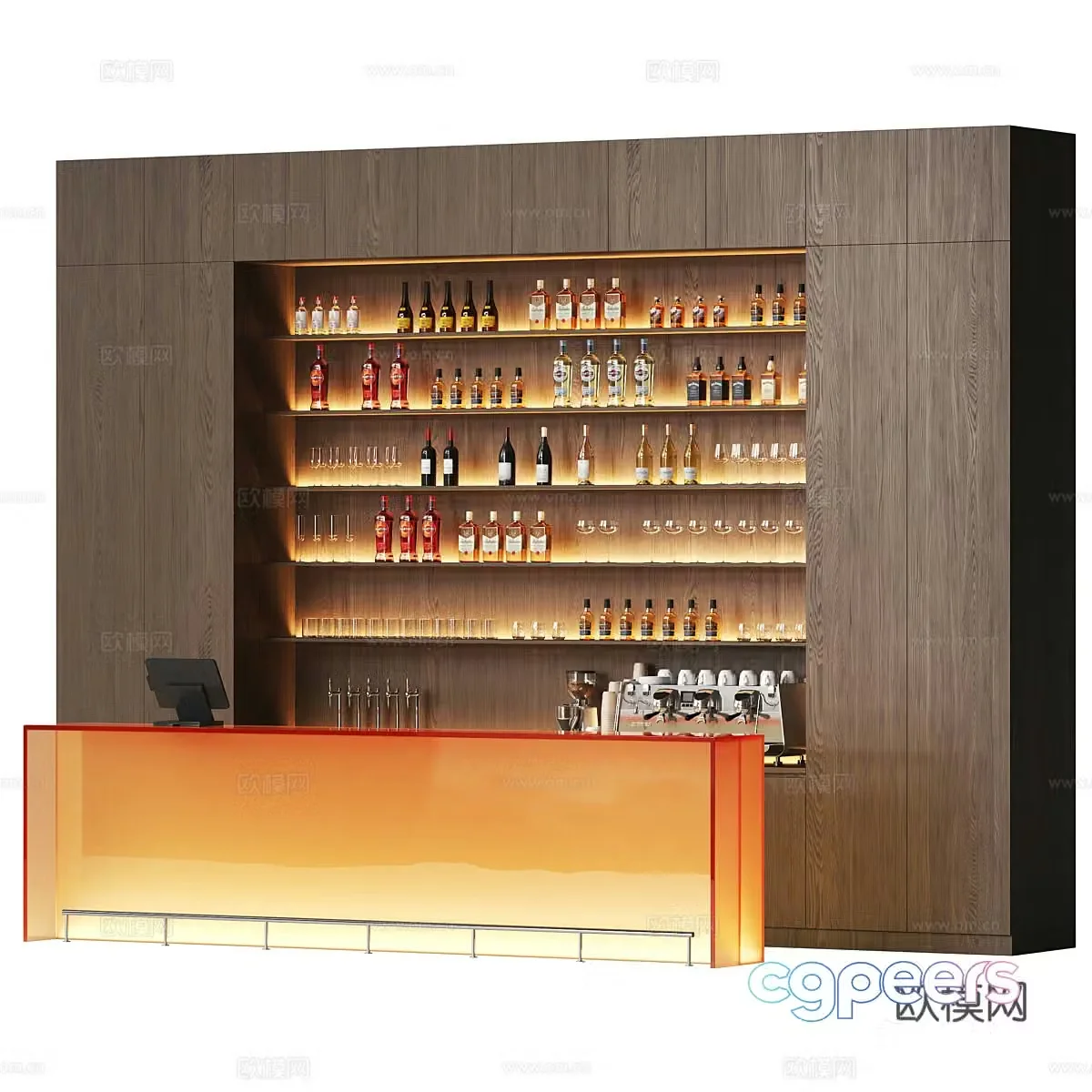 New Chinese style bar 3D model