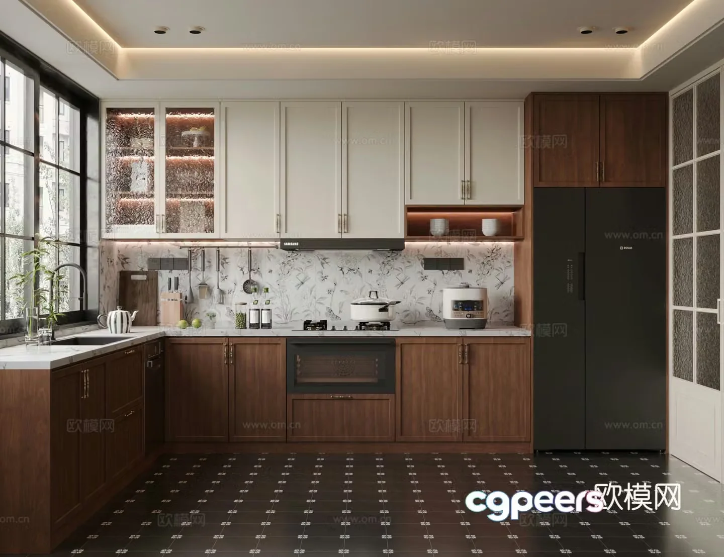 French medieval style kitchen 3d model