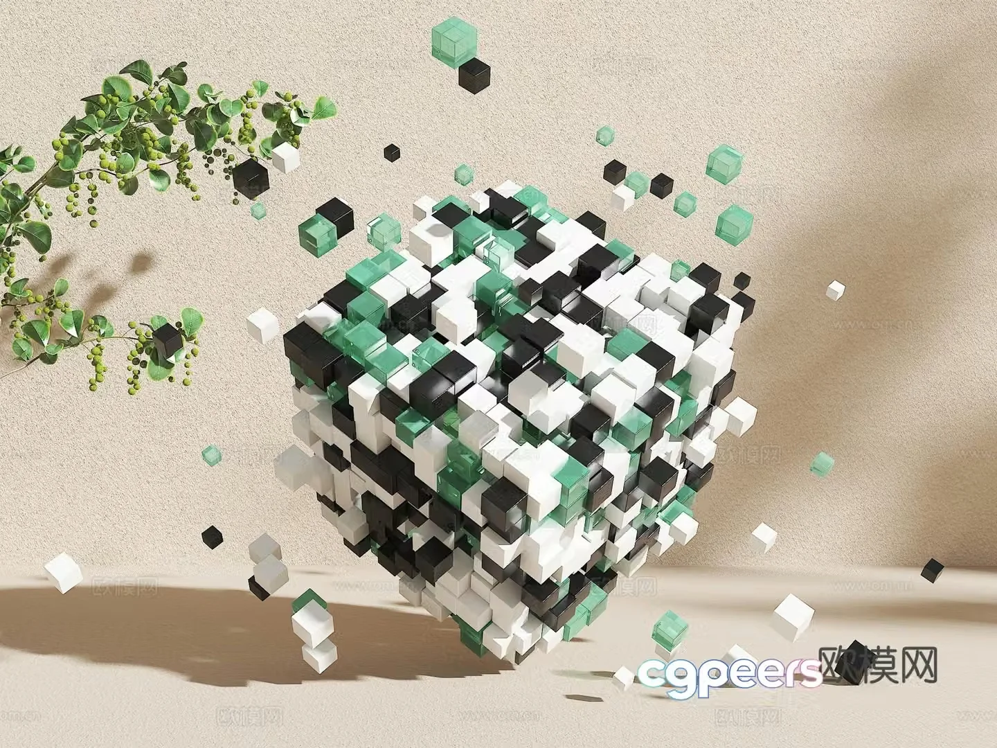 Modern sculpture Theme sculpture Park sculpture installation Modern sculpture ornaments Cube ornaments 3D model