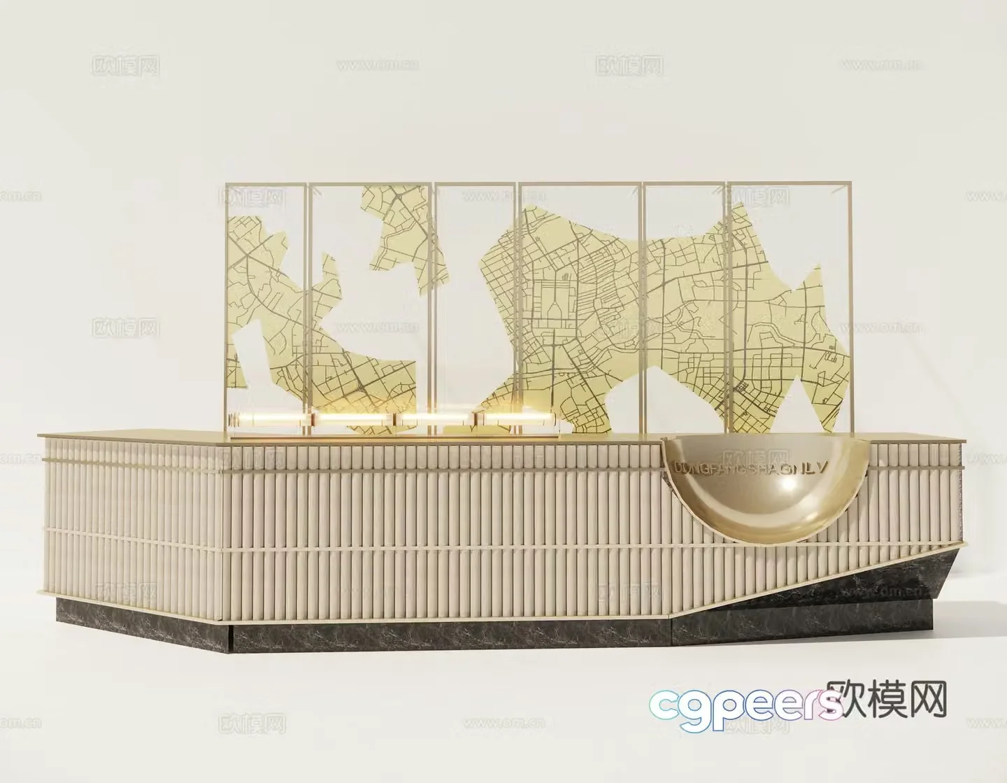 Front desk cashier reception desk 3d model