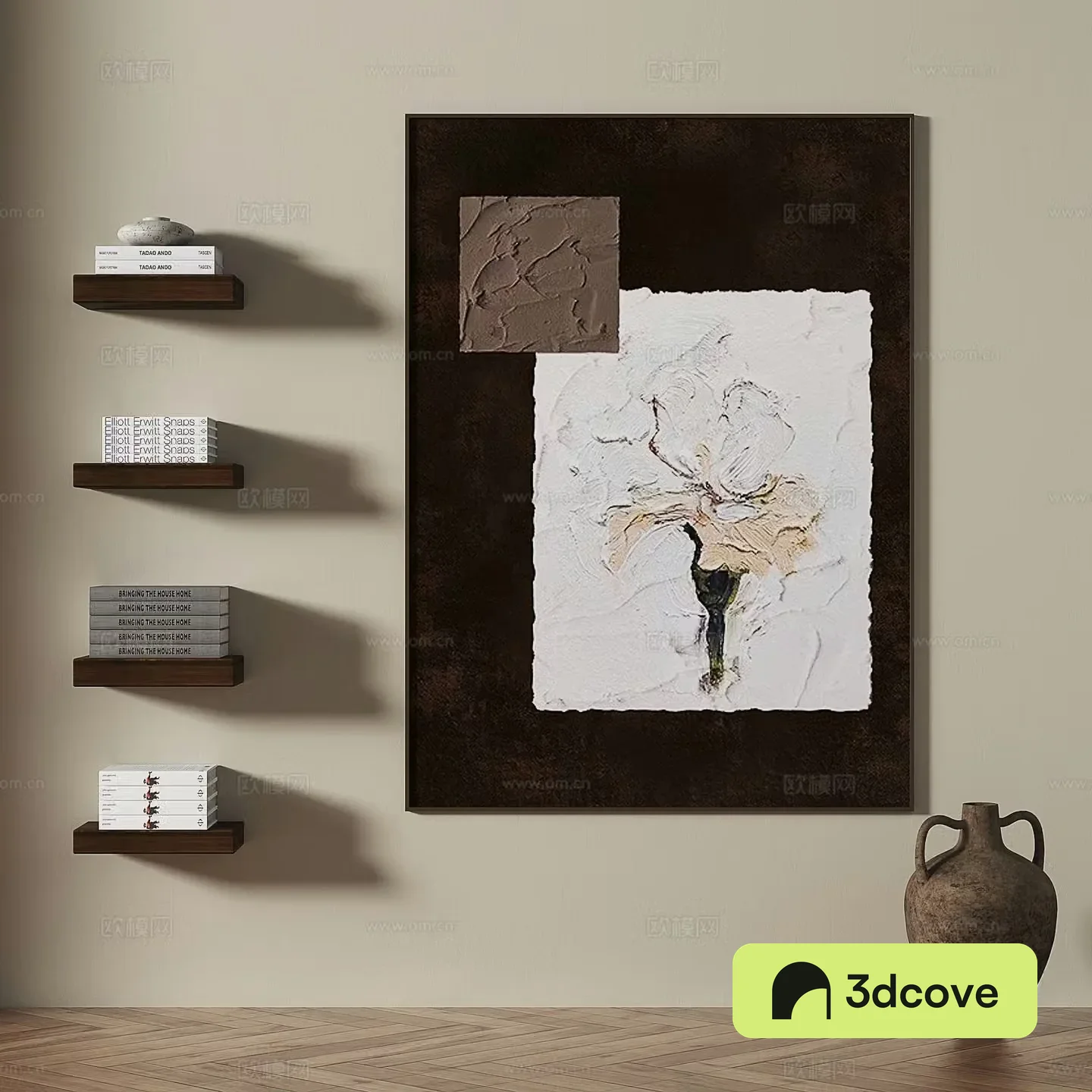 Medieval style decorative painting texture painting hanging painting 3D model