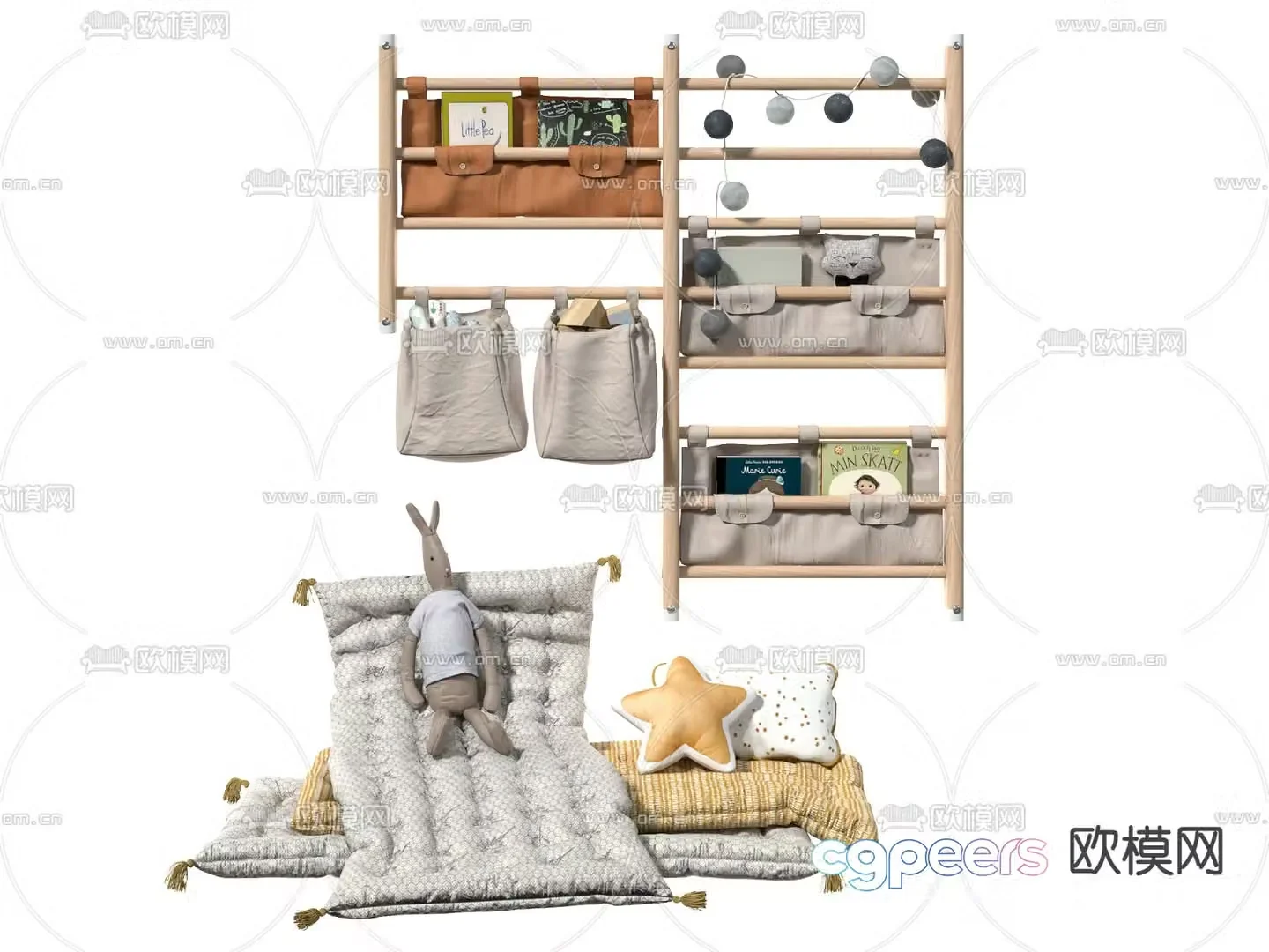 Children’s ornaments toy storage rack 3d model