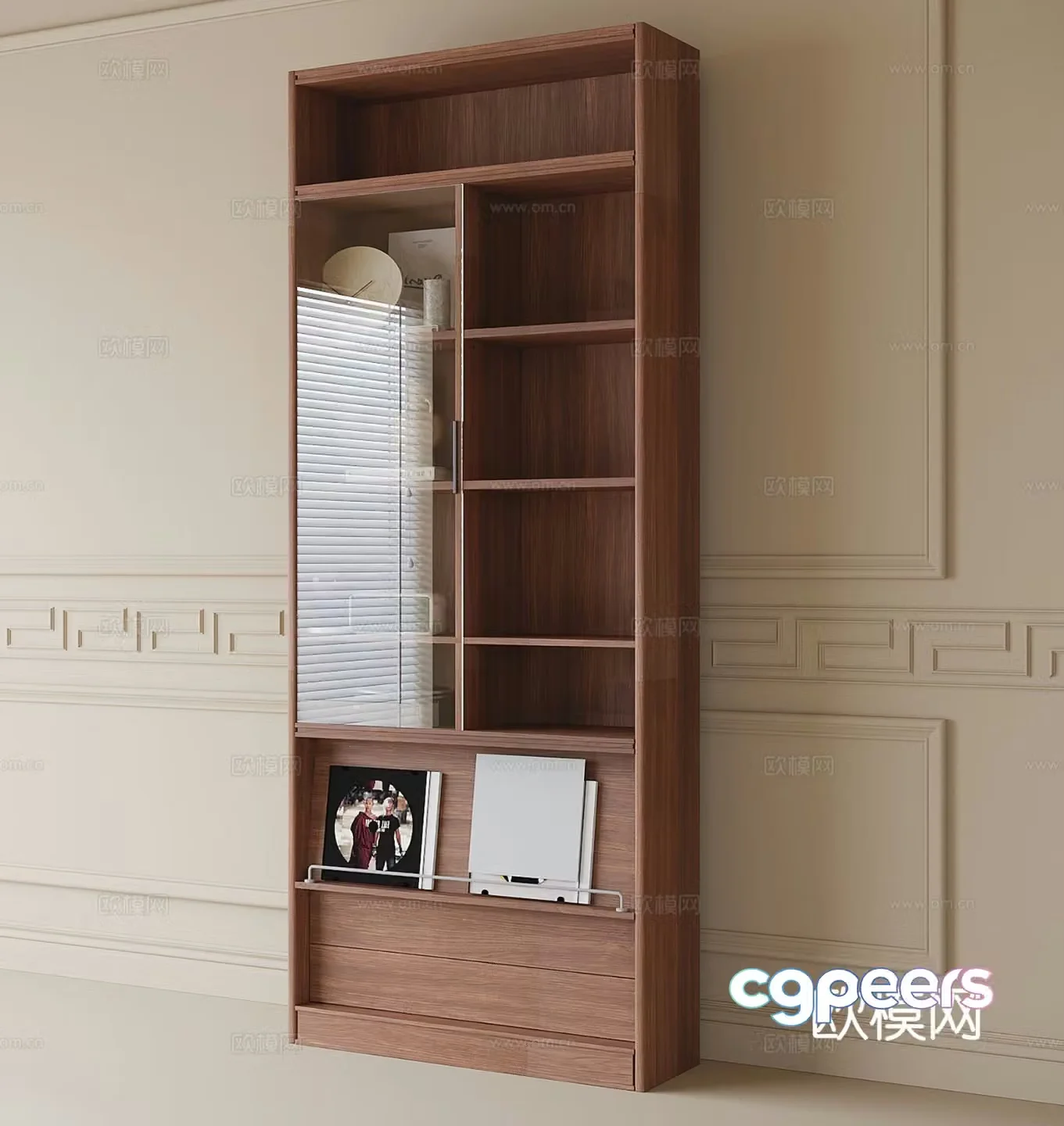 Modern bookcase bookshelf 3d model