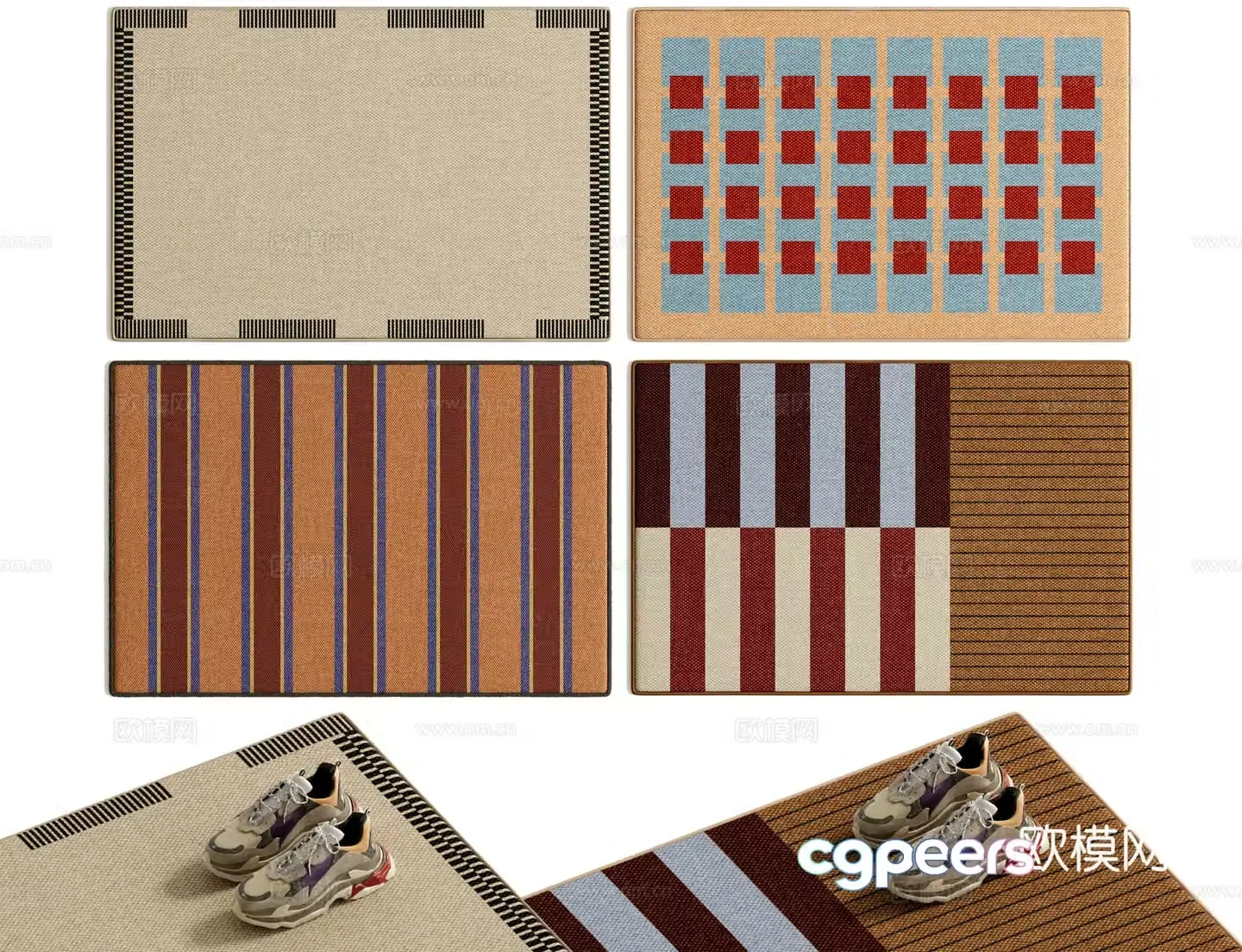 Retro medieval carpet 3d model
