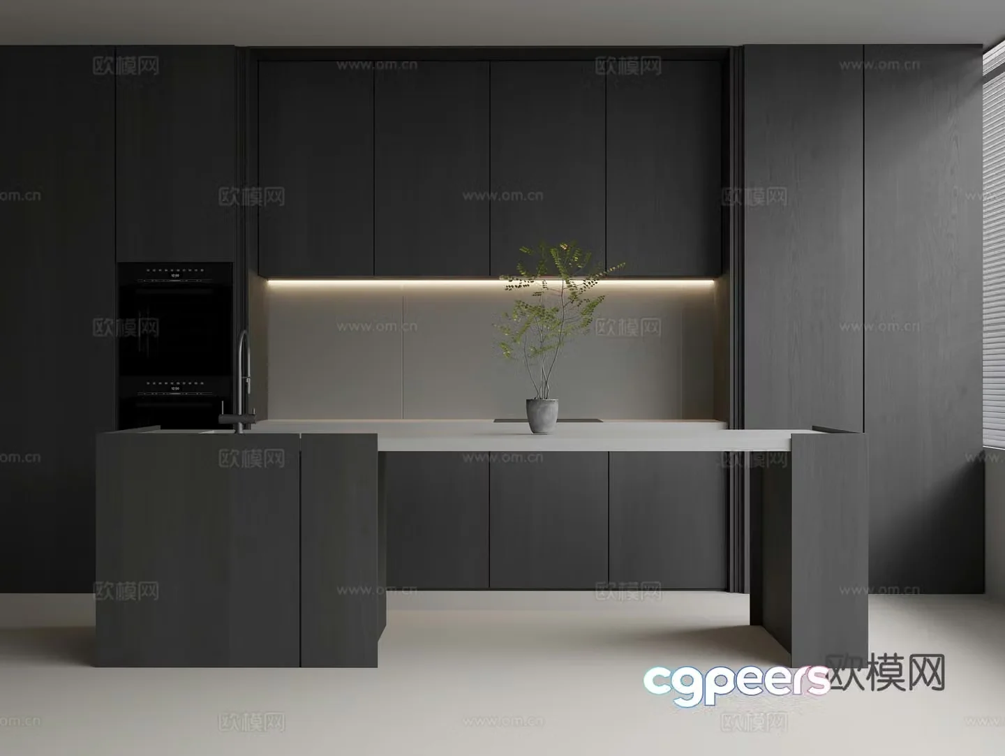 Solid wood cabinet combination Solid wood sideboard Water bar Zhongdao bar Faucet Oven combination 3D model