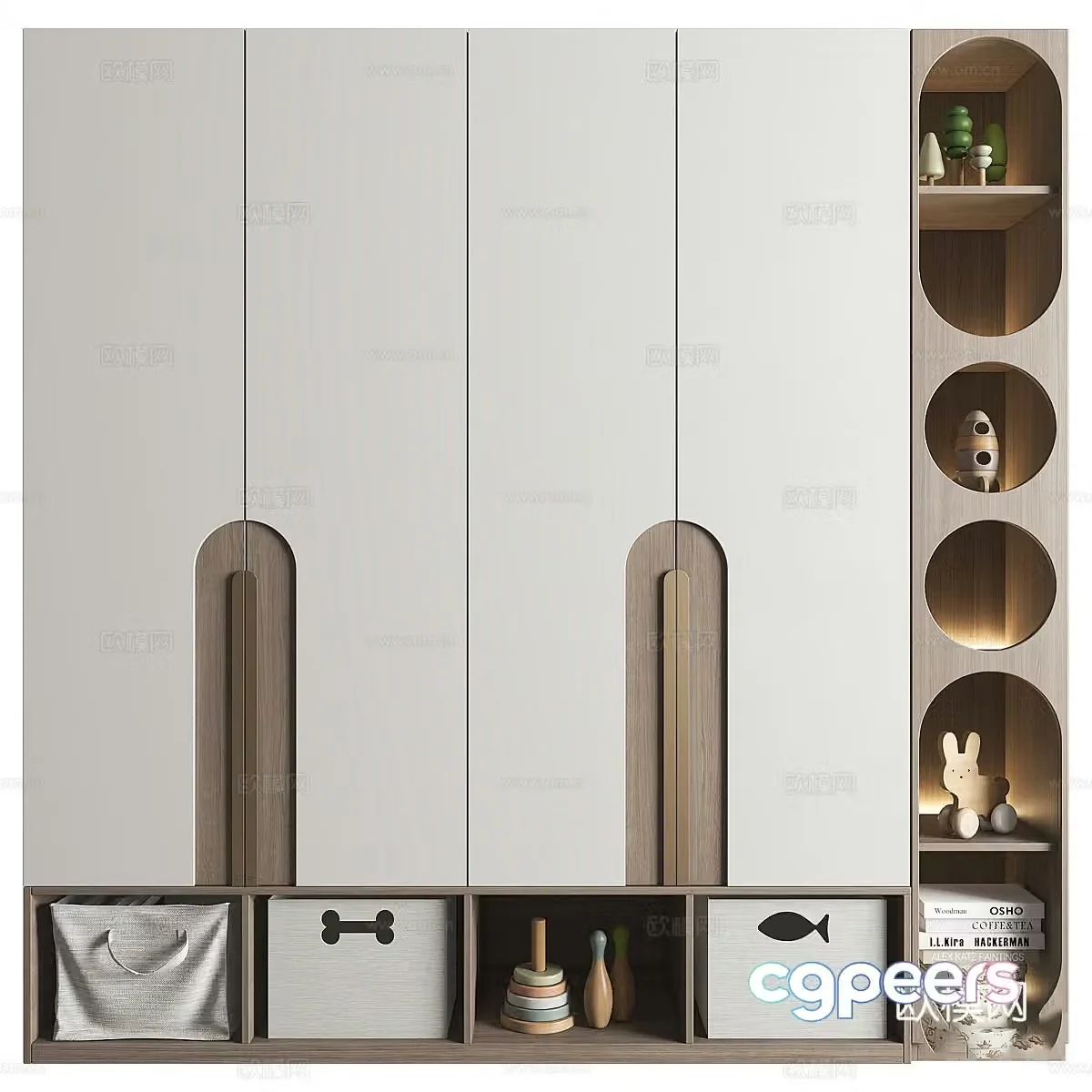 Modern Italian children’s door opening wardrobe 3d model