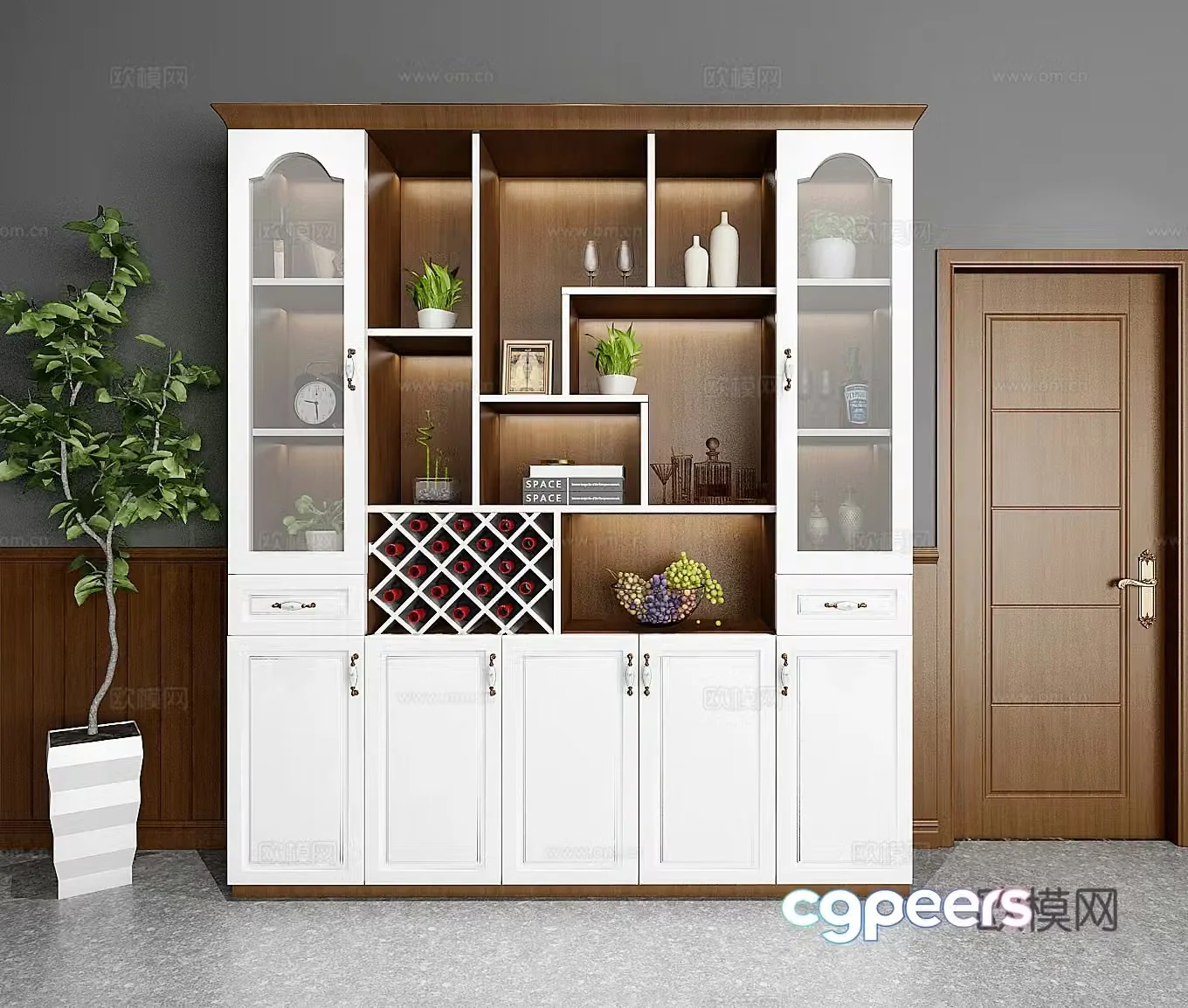 Modern Nordic wine cabinet model 3d model