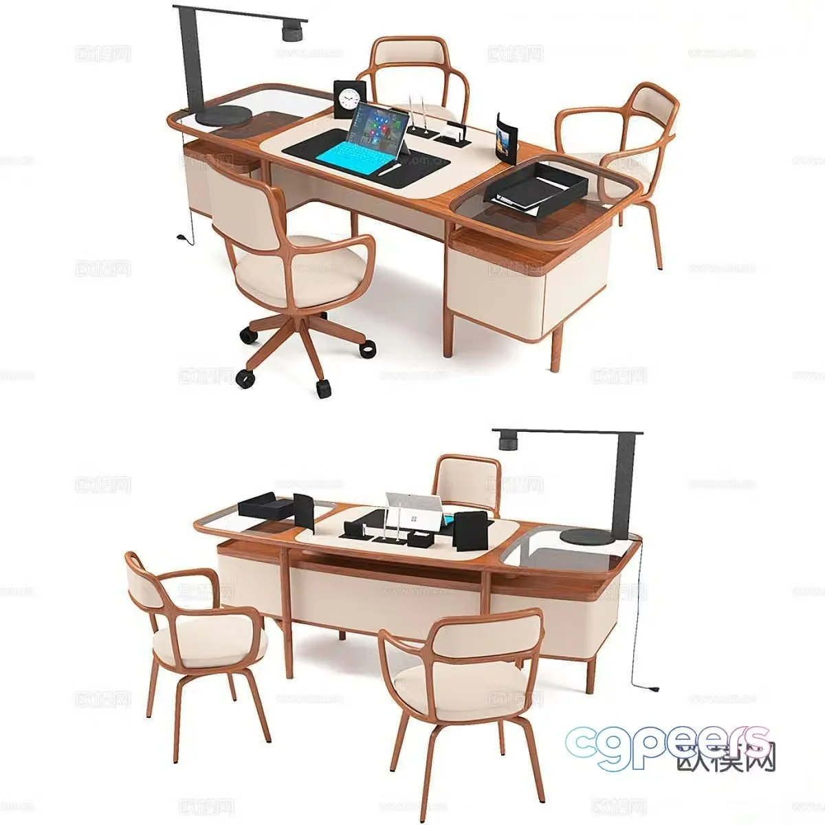 Giorgetti modern office desk executive desk 3d model