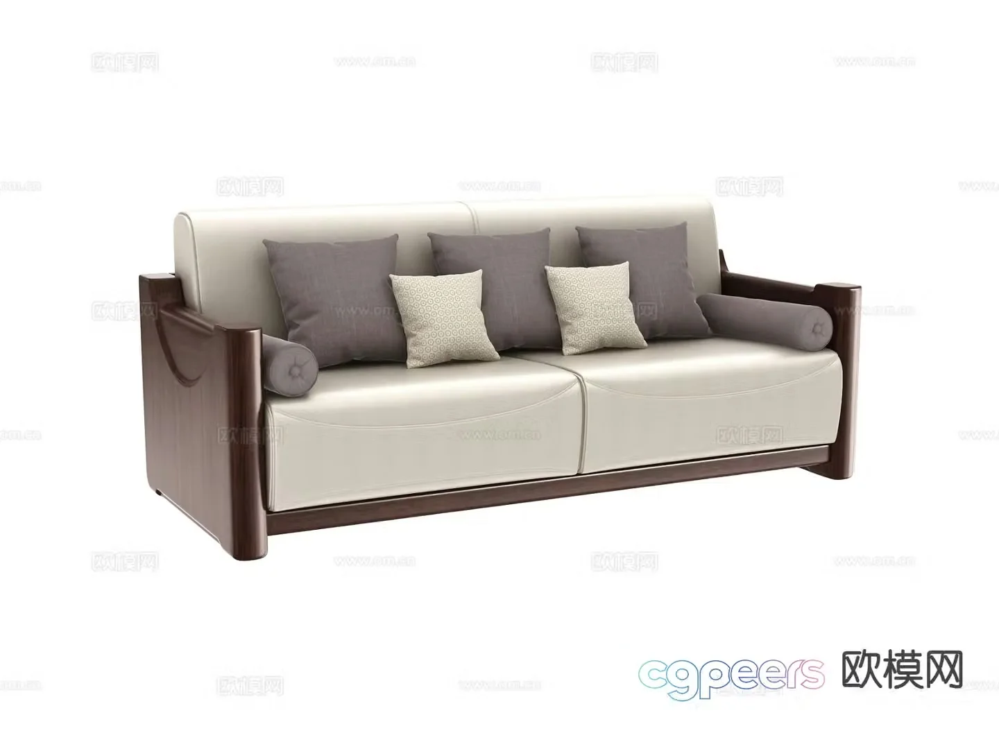 New Chinese style sofa double sofa 3d model