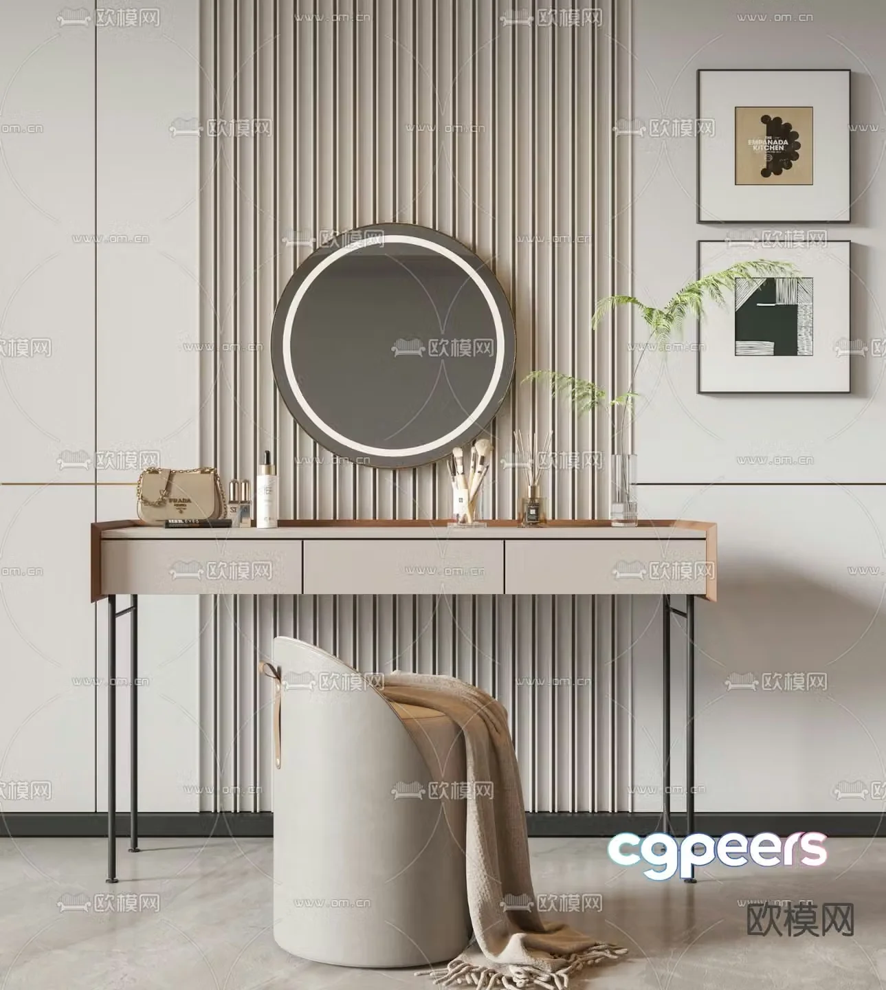 Modern dressing table 3d model