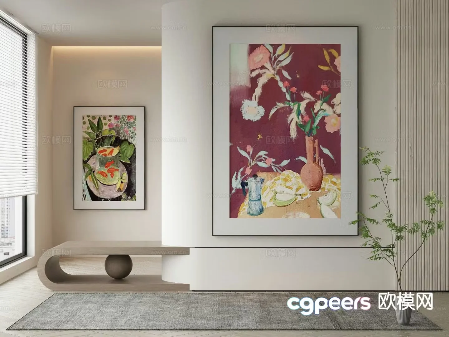 Modern hanging painting decorative painting 3d model