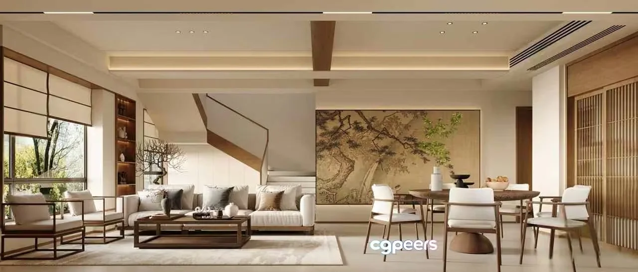 Modern Living Room 3D Model – 9940 – CORONA Render