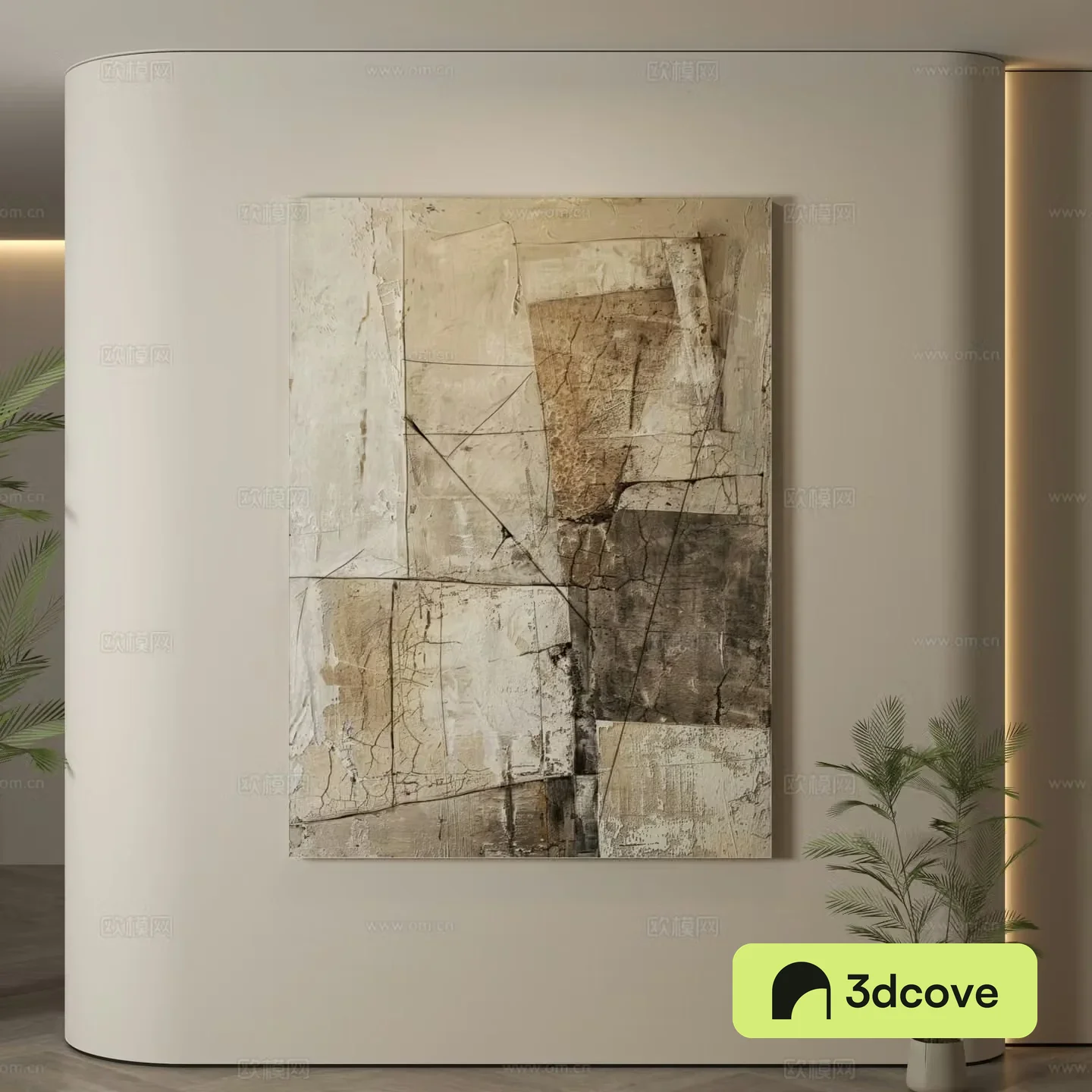Modern hanging paintings Wasabi wind hanging paintings texture paintings abstract paintings decorative paintings 3D model