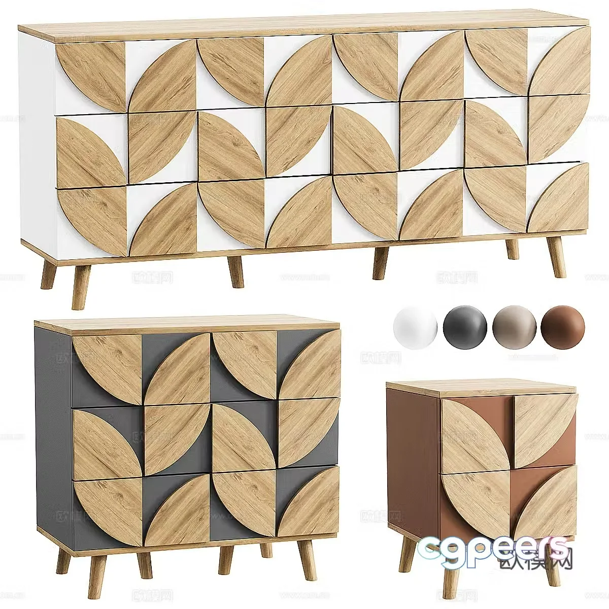 3d model of chest of drawers