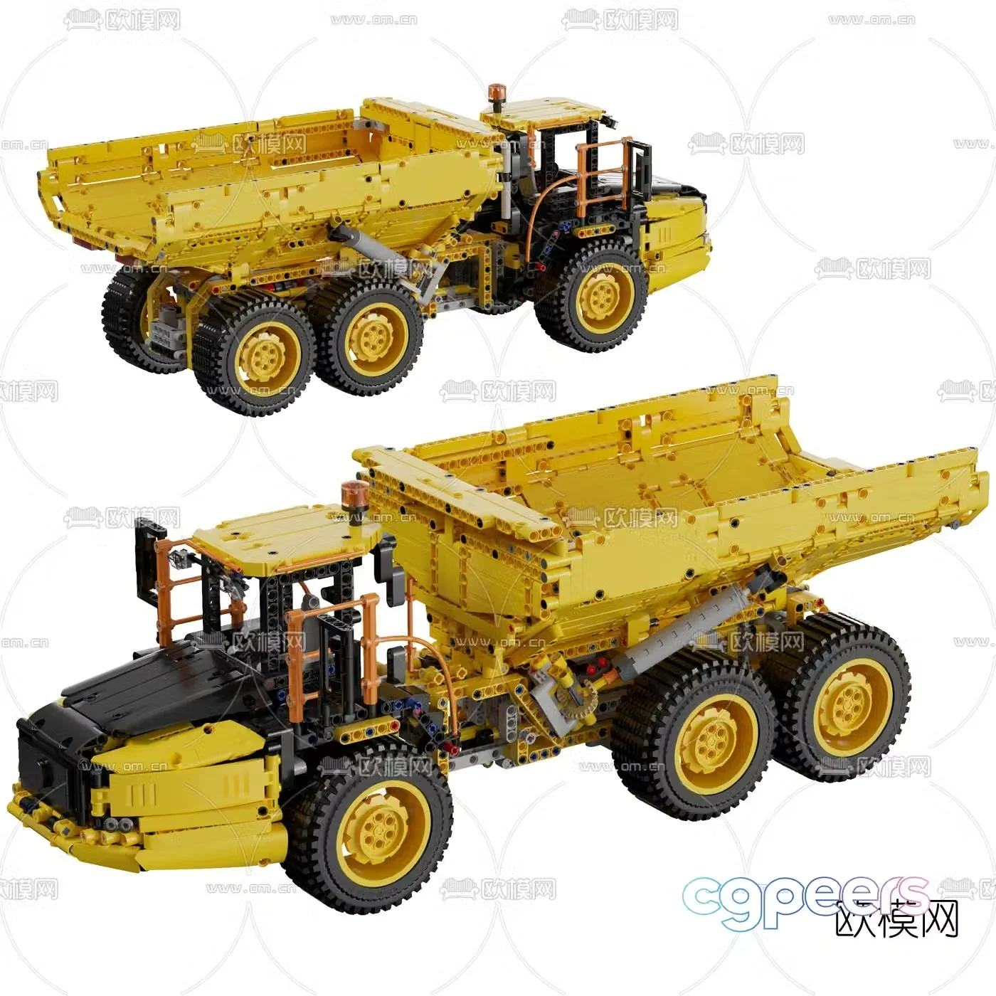 Modern dump truck toy 3d model