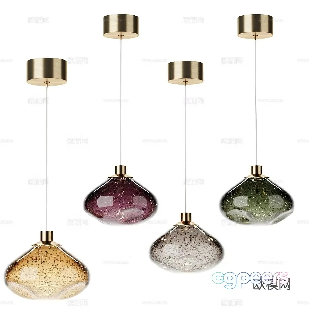 Light luxury small chandelier glass small chandelier 3d model