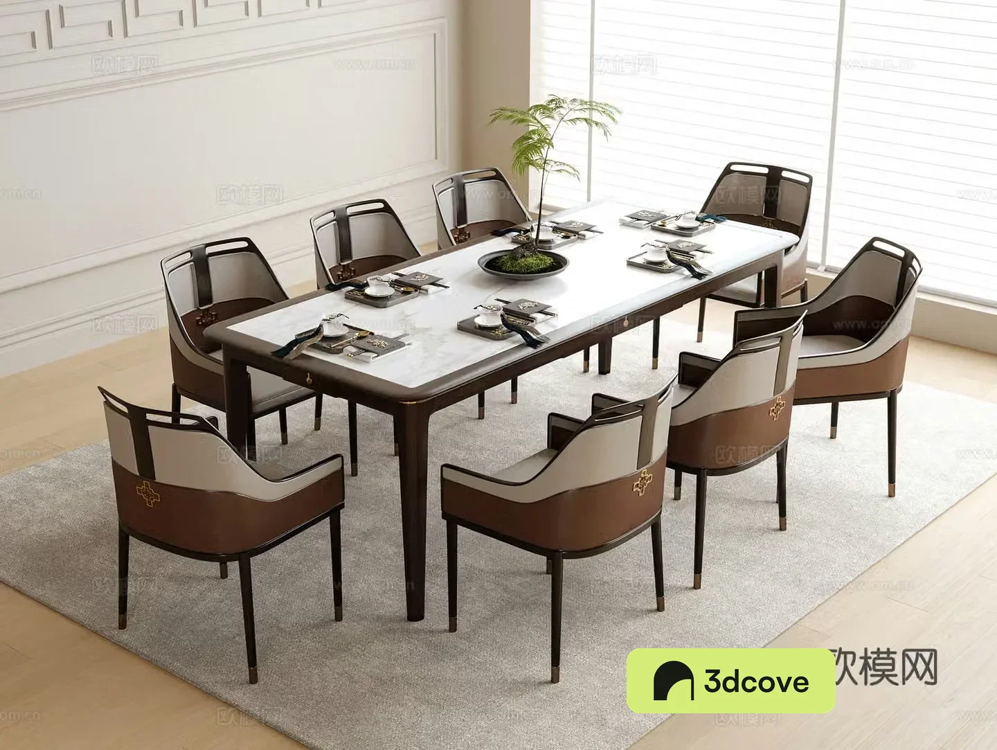 New Chinese dining table and chairs