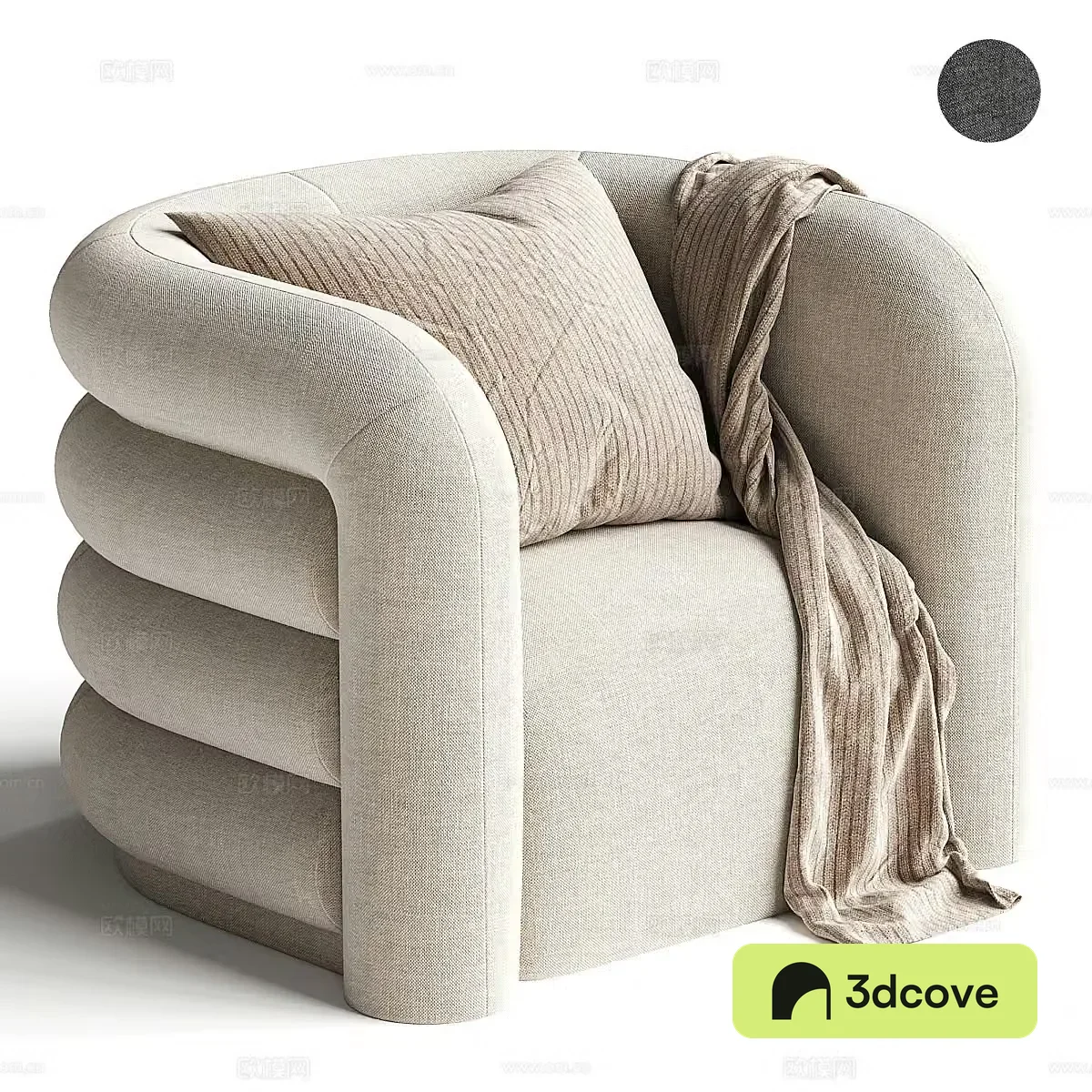 Modern Cream Style CURVES Casual Sofa