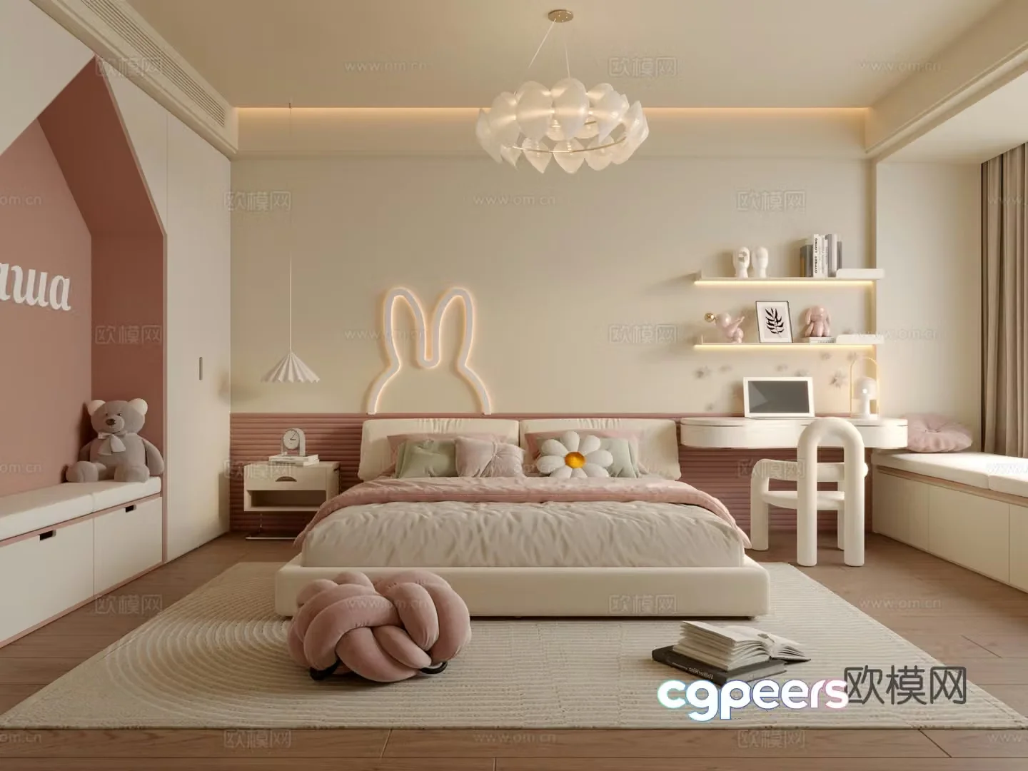 Modern girl room 3d model