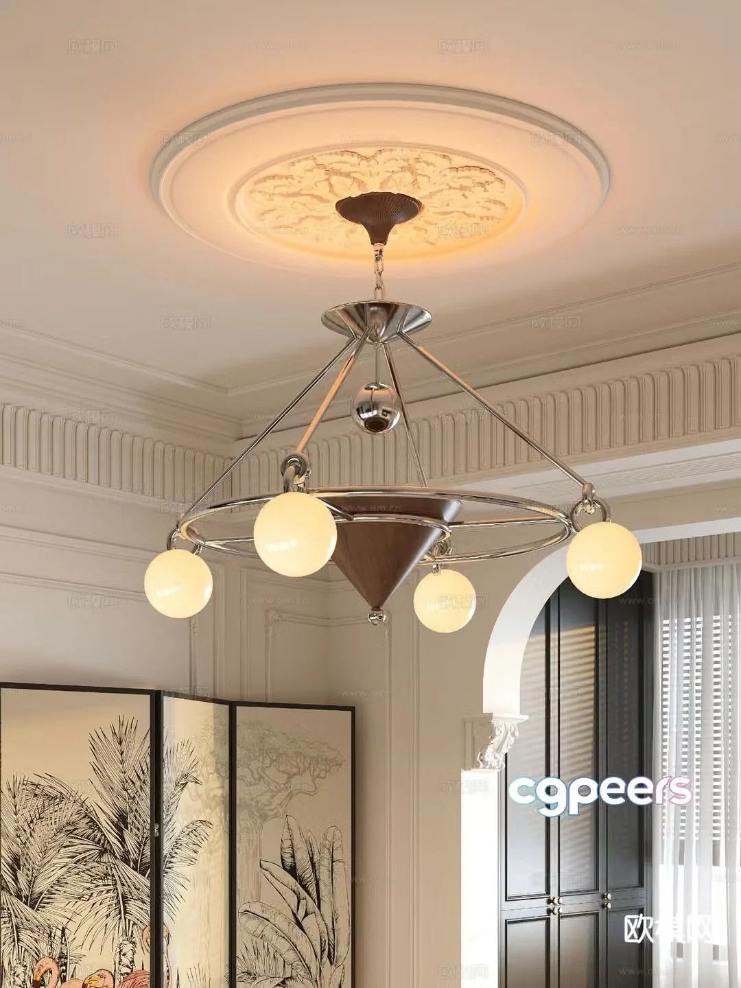 Medieval style chandelier 3d model