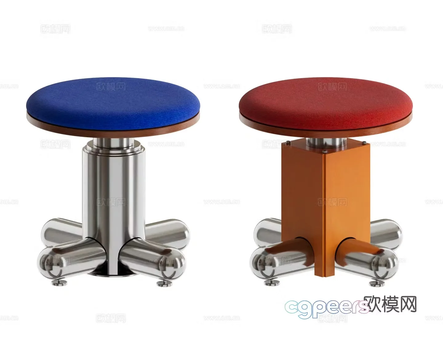 Retro makeup stool 3d model