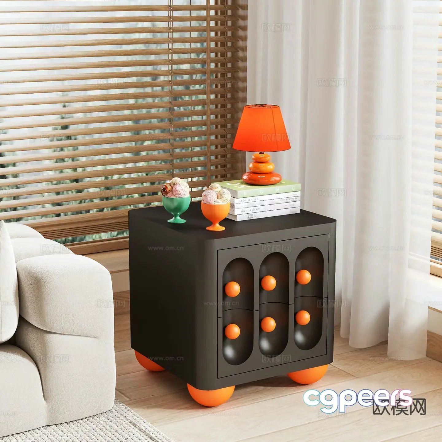 Cartoon bedside table 3d model