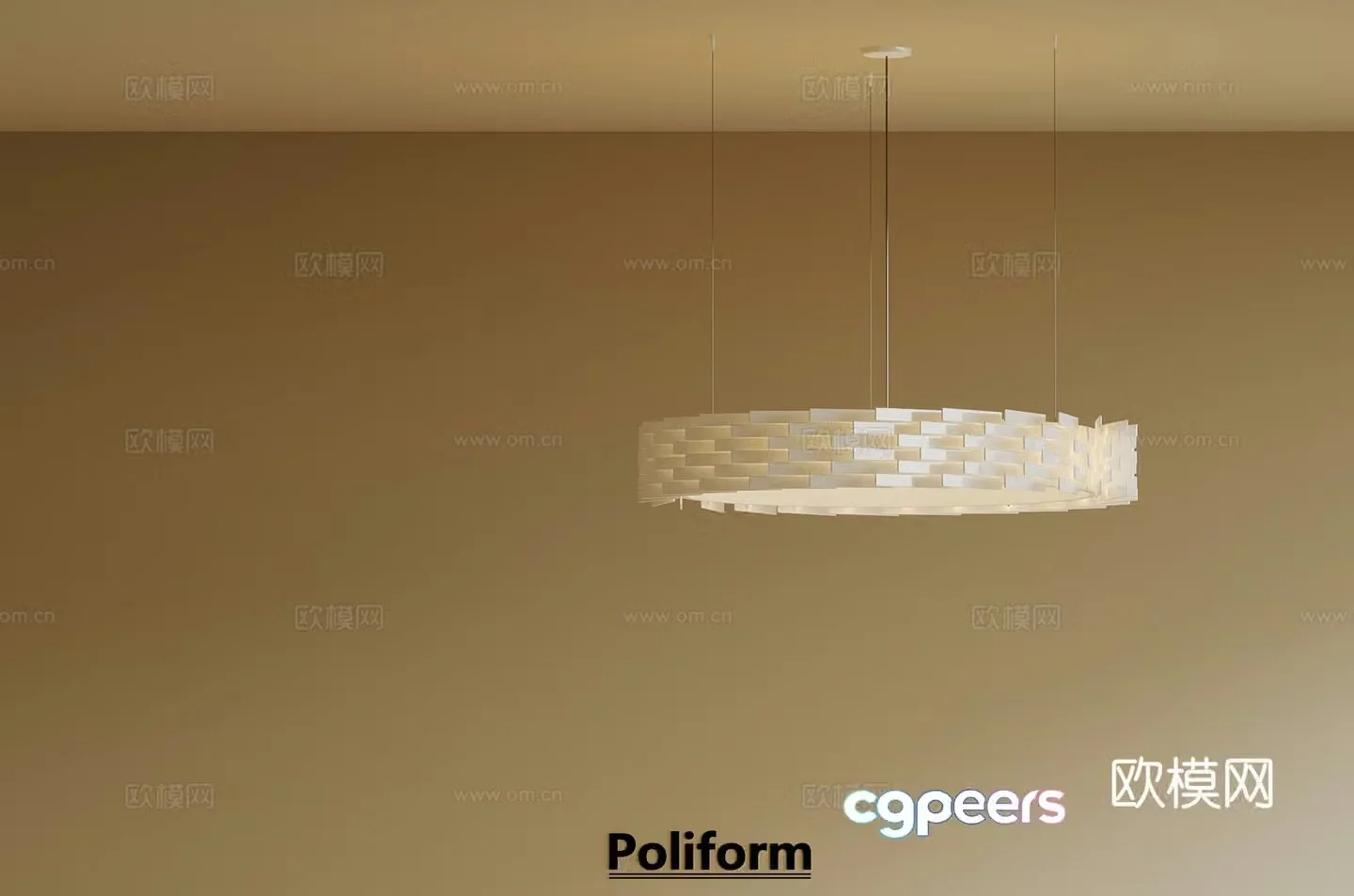 Modern Cream Style Chandelier 3d Model