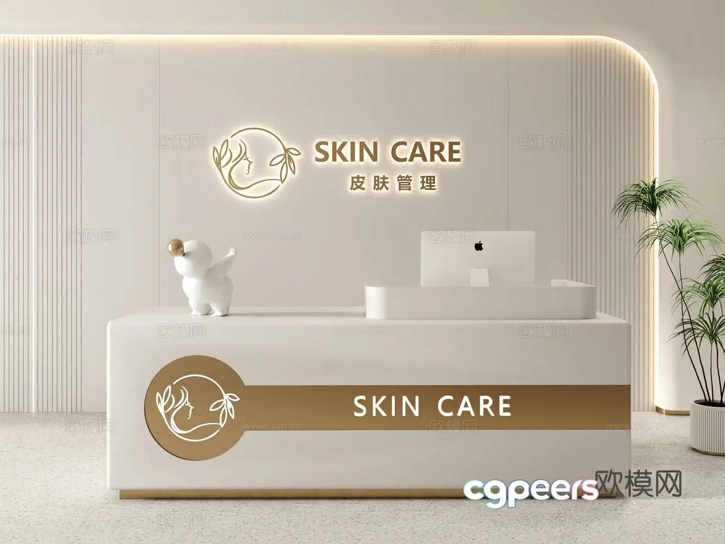 Beauty salon reception desk Beauty salon reception desk Company reception desk Simple front desk 3D model