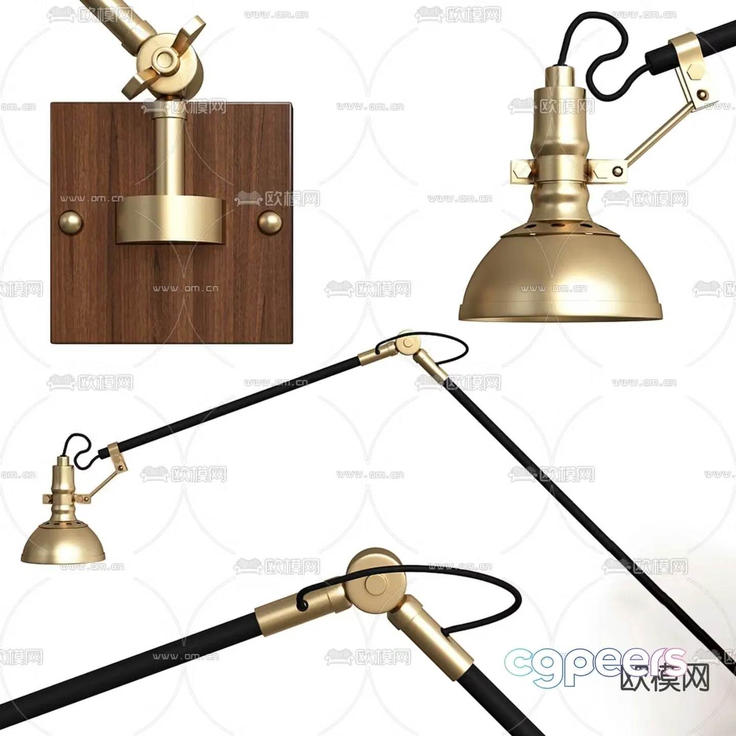 Swing arm wall light 3d model