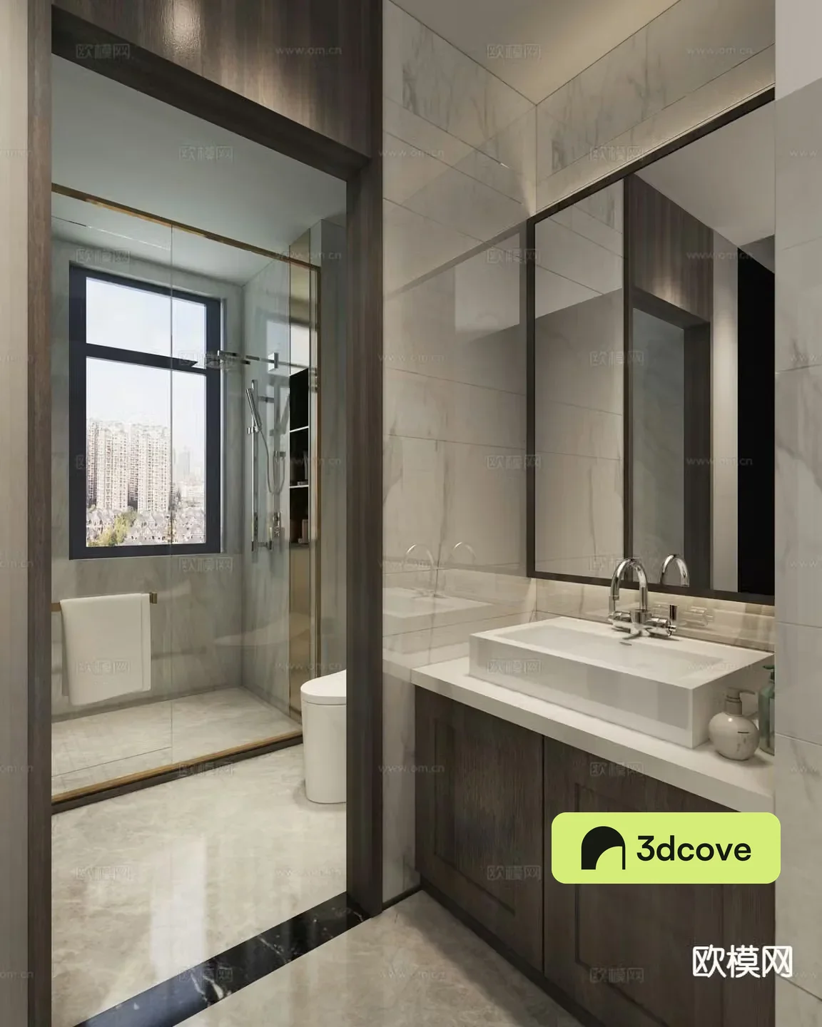 Light luxury bathroom wet and dry separation