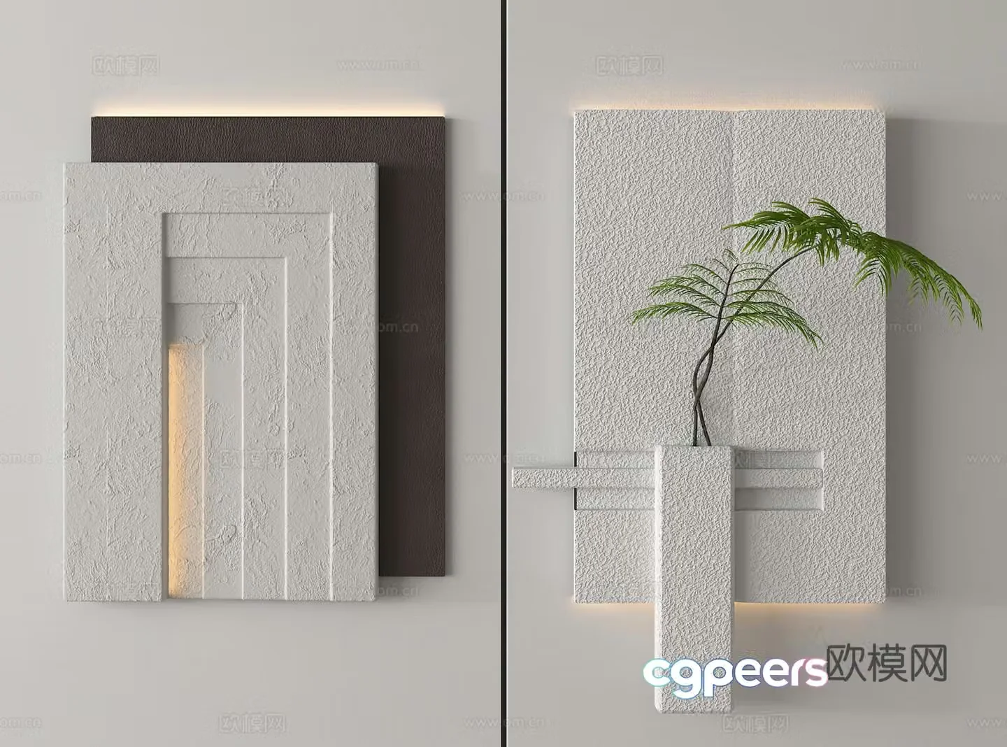 Three-dimensional wall decoration green plant hanging decoration plant wall decoration 3D model