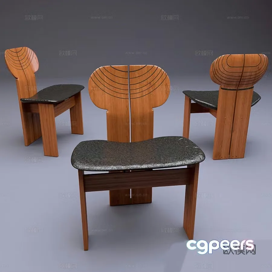 New Chinese dining chair single chair 3d model