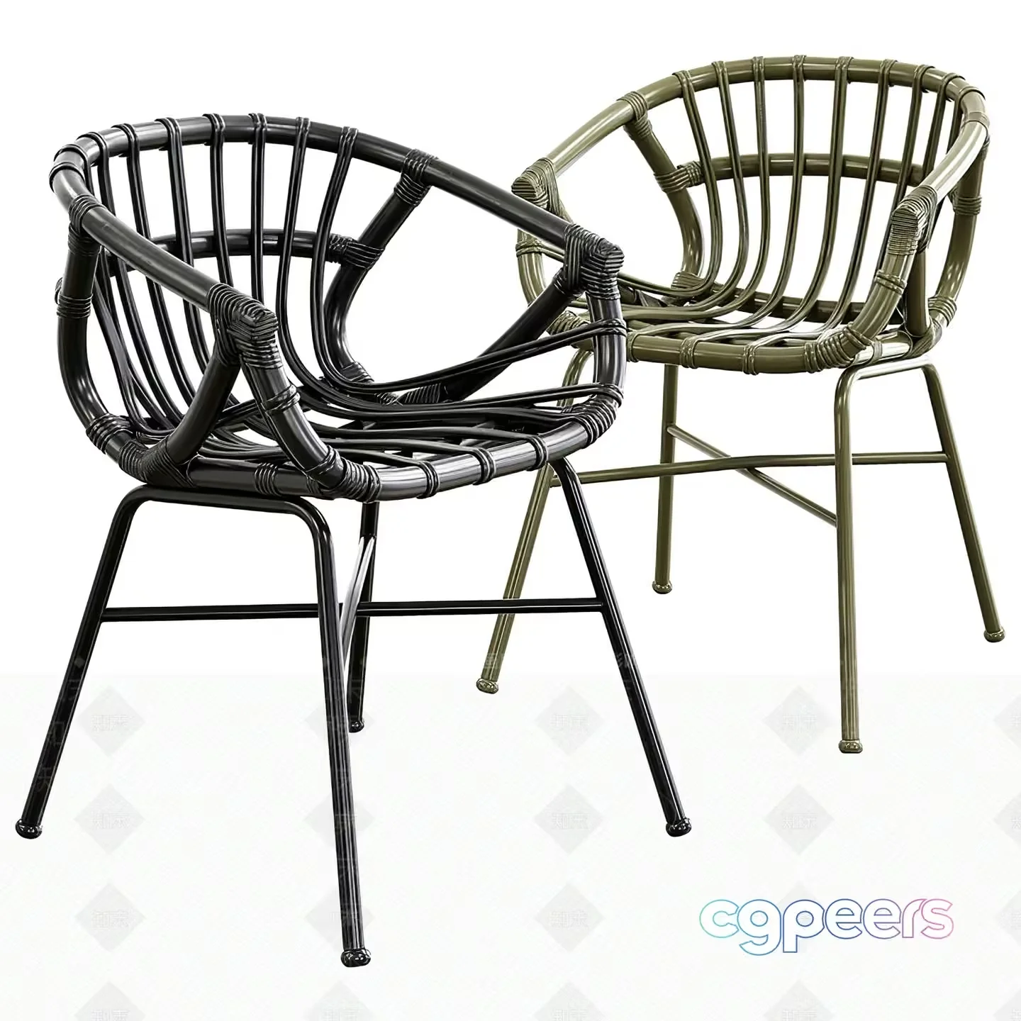 Rattan Chairs 3D Model – 466 – VRAY Render