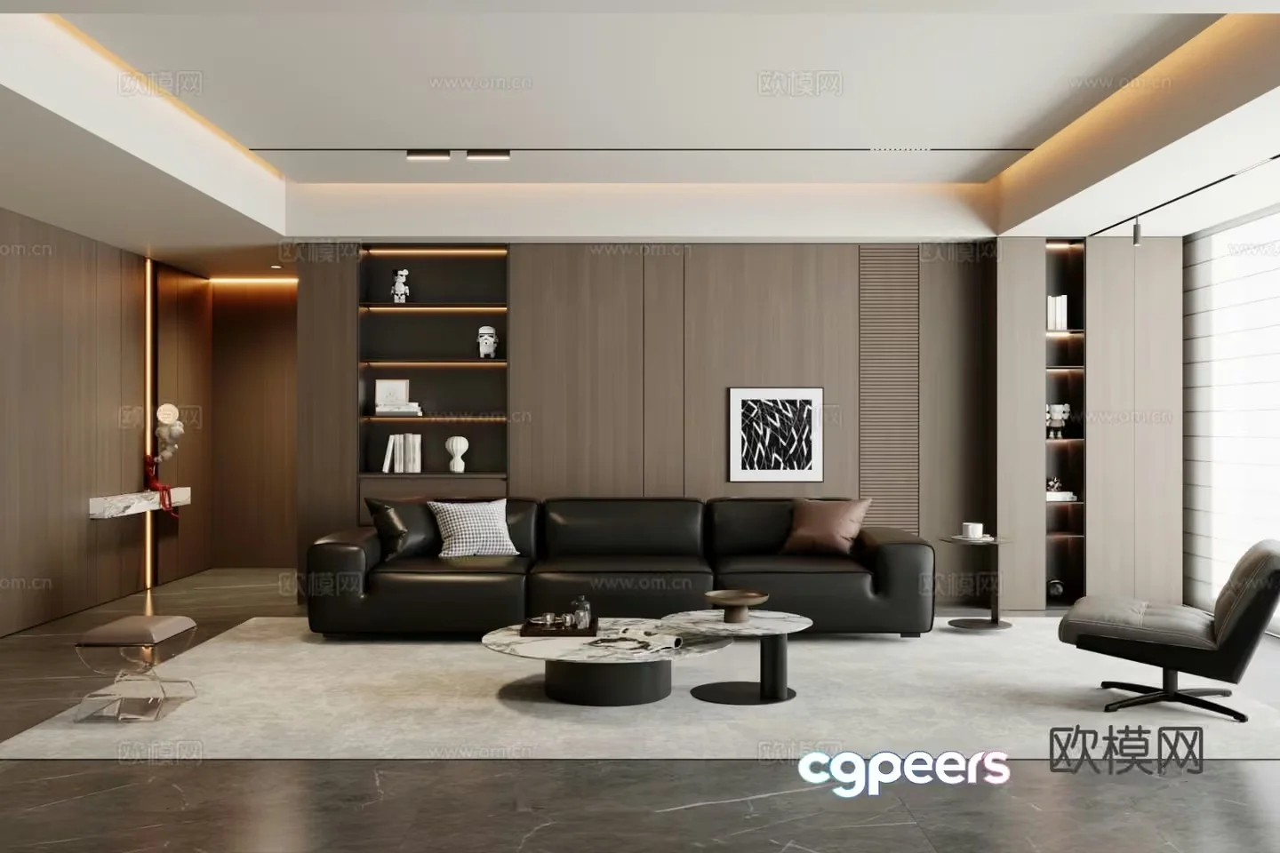 Modern Living Room 3D Model – 23137 – VRAY Render