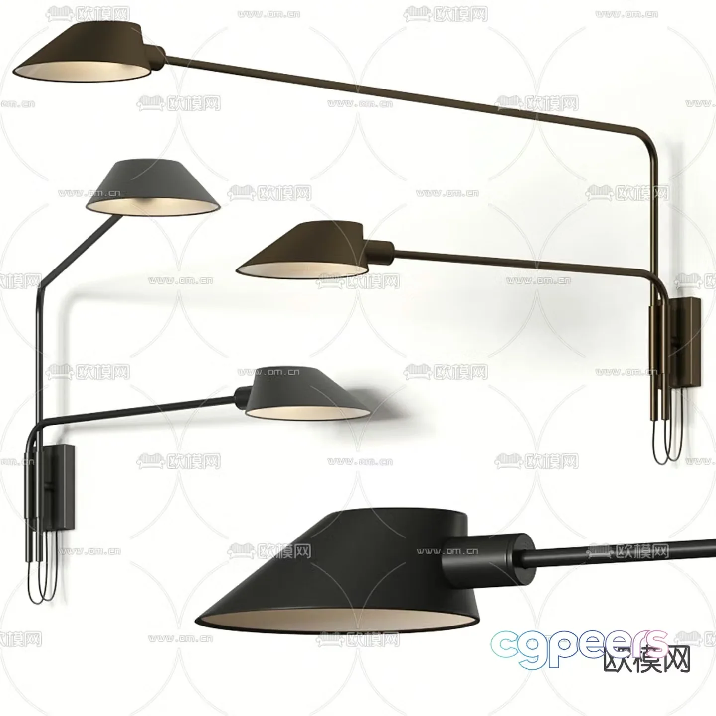 Swing arm wall light 3d model