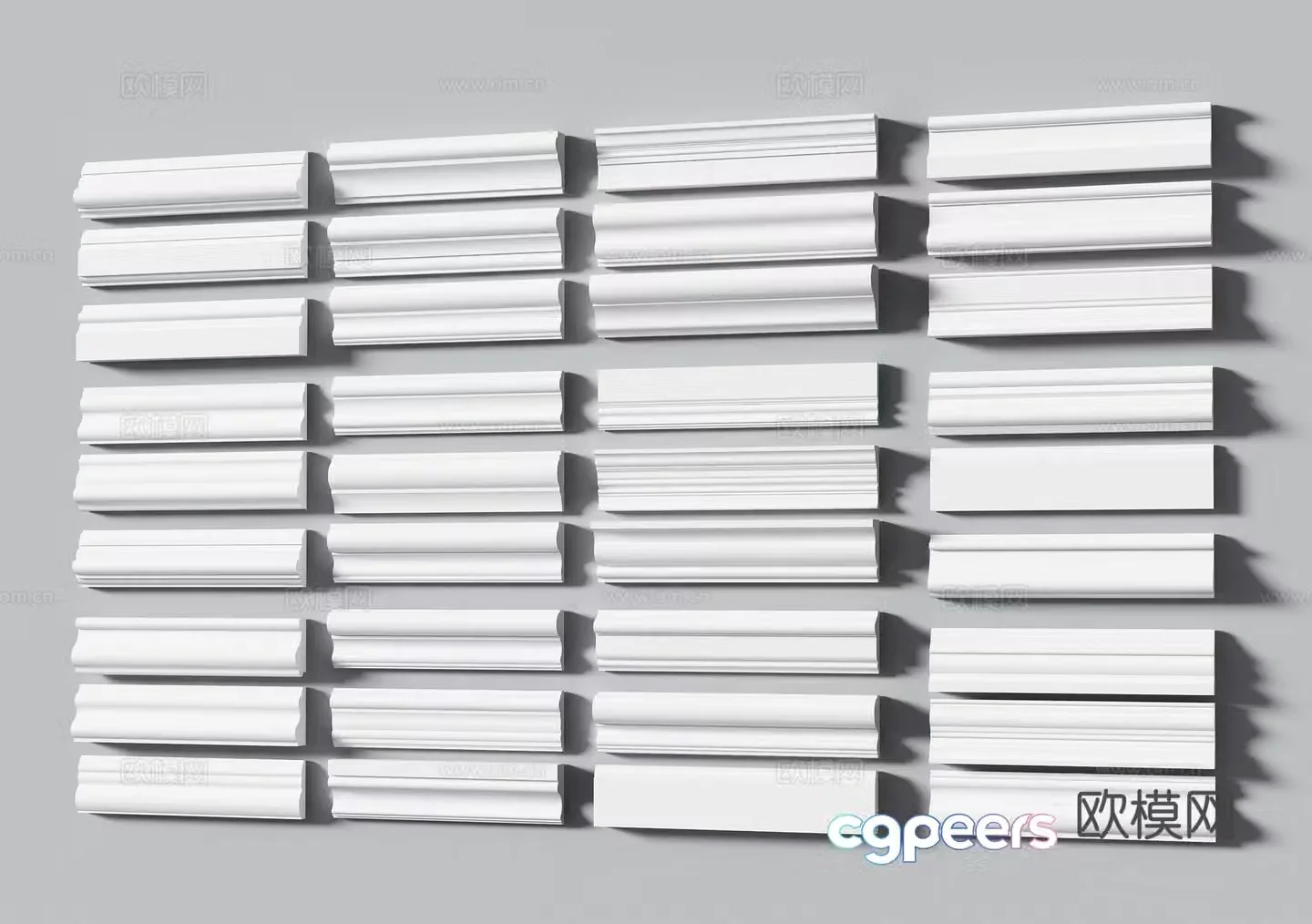 Simple European plaster lines ceiling angle lines ceiling splines skirting lines line eaves lines set line 3D model