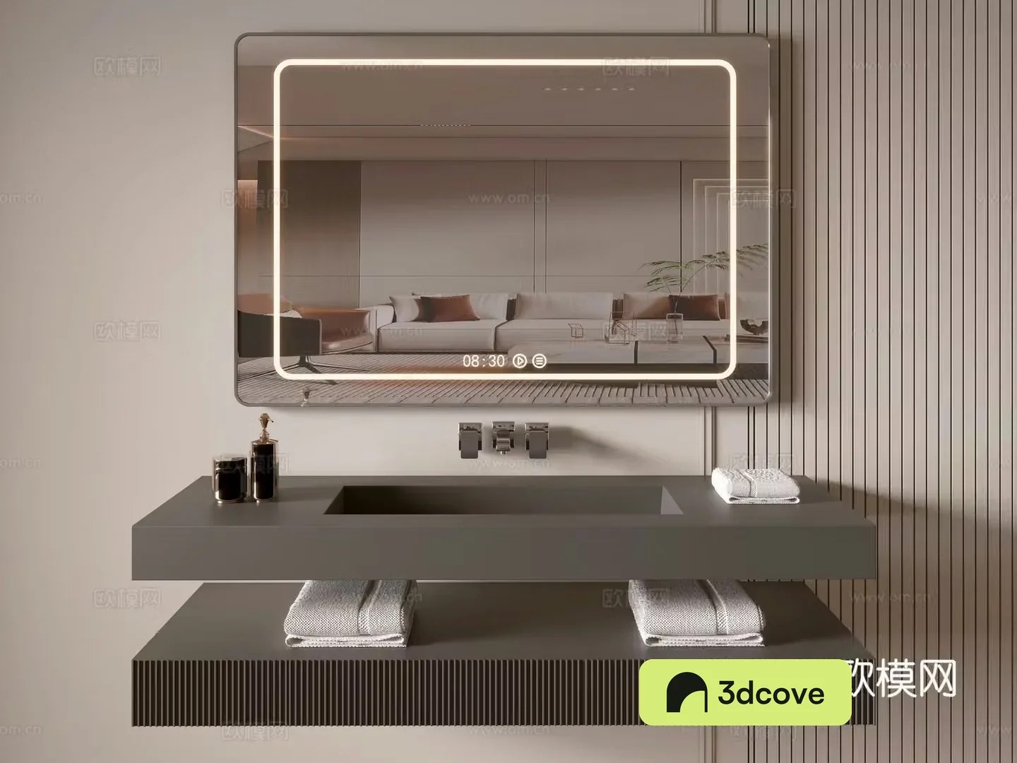 Modern bathroom cabinet bathroom basin bathroom ornaments mirror cabinet sink