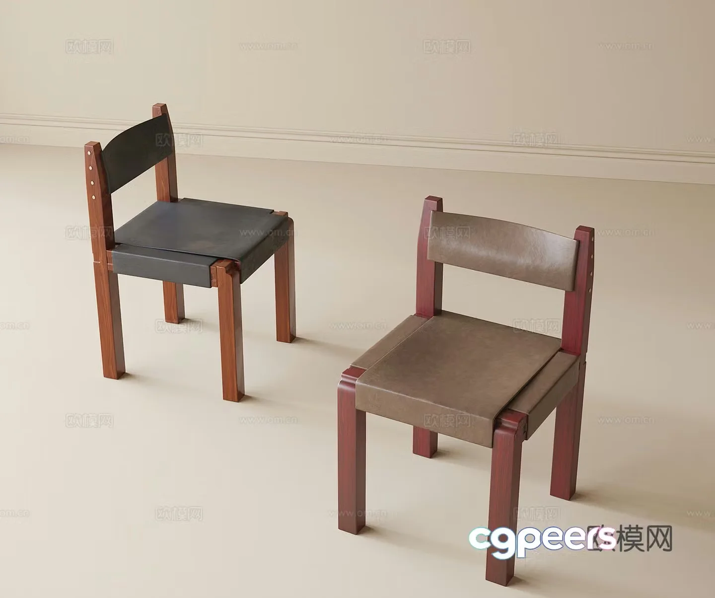 Modern dining chair single chair 3d model