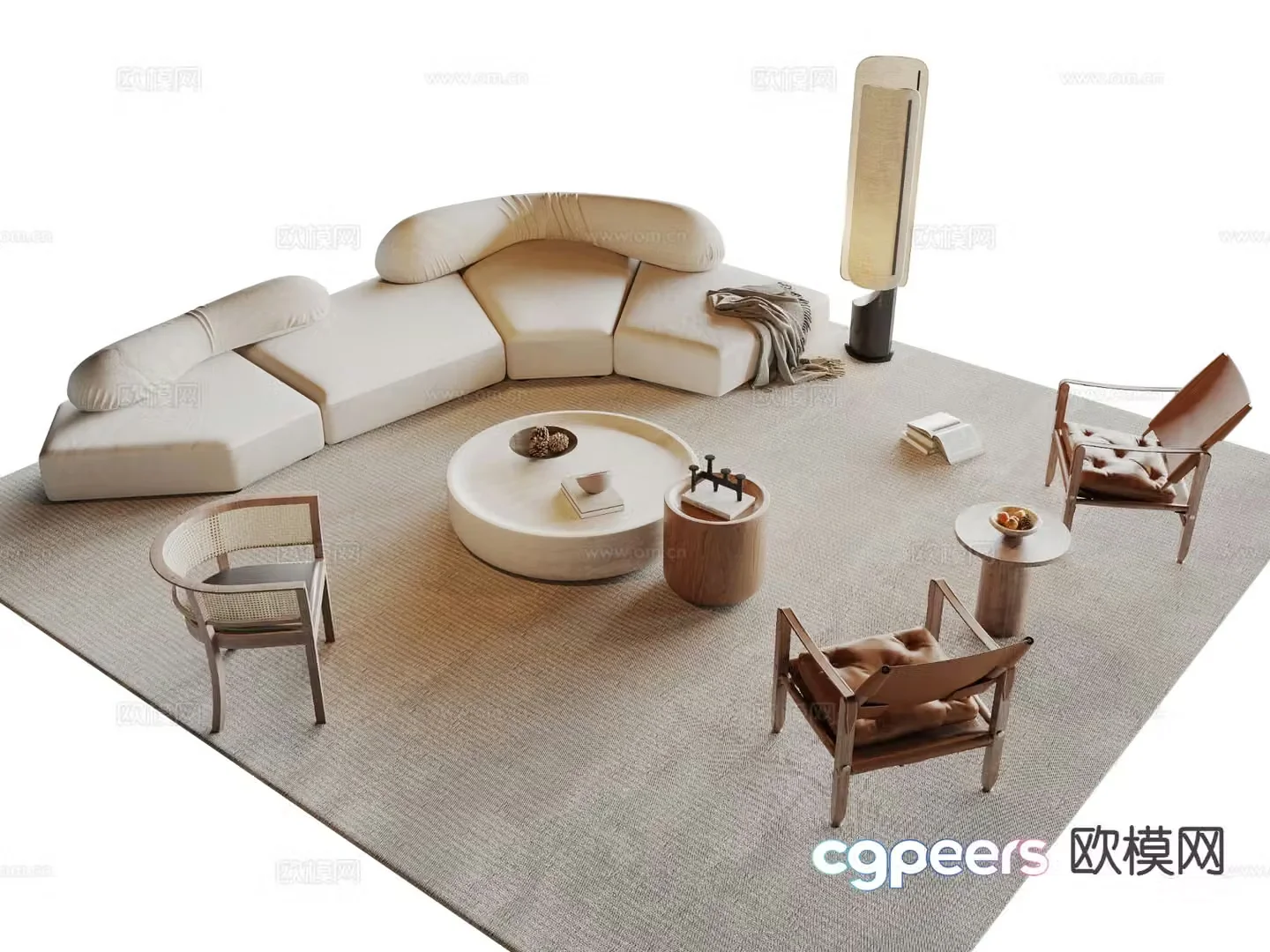 Modern sofa set 3d model