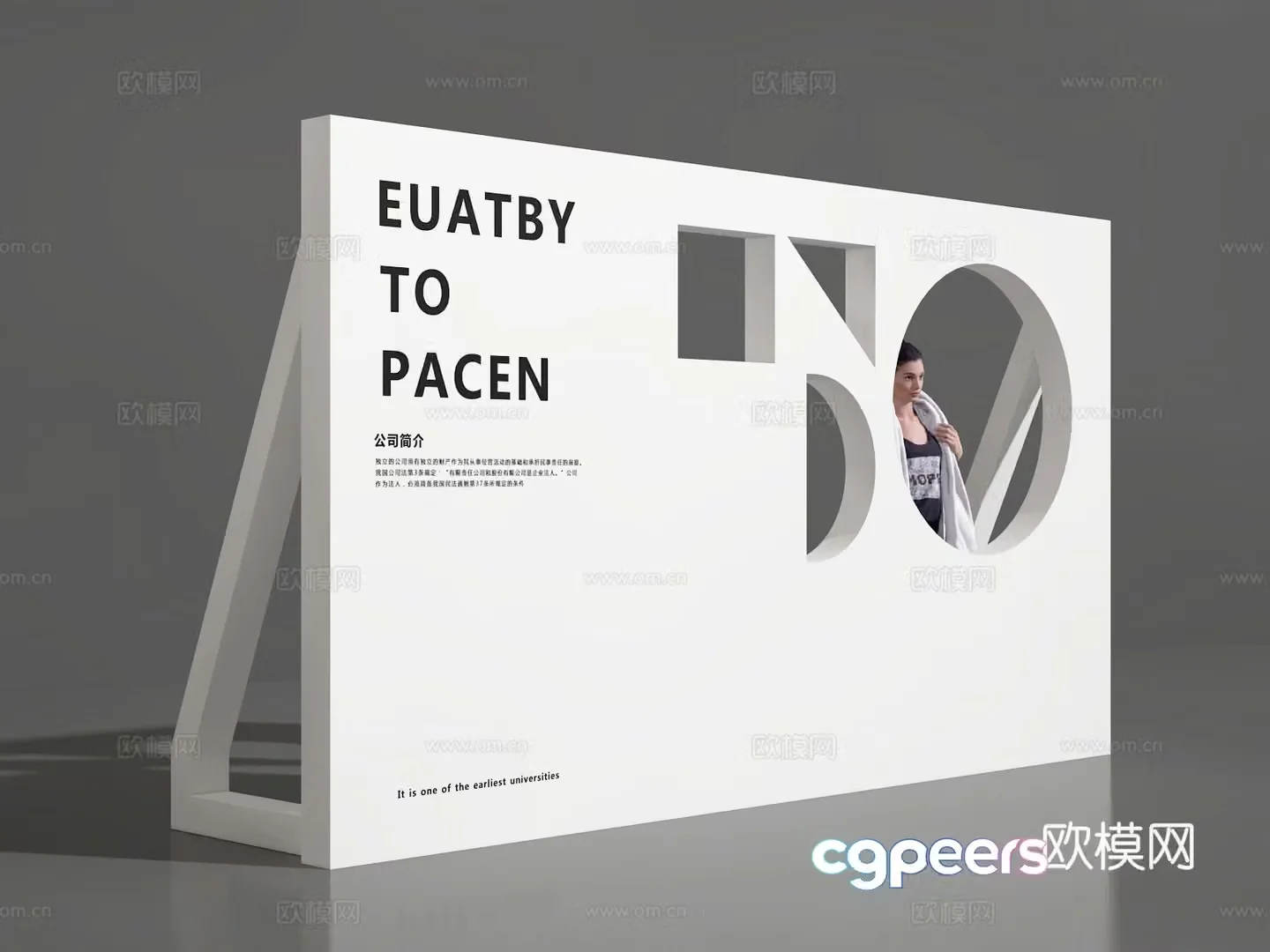 3D model of check-in wall