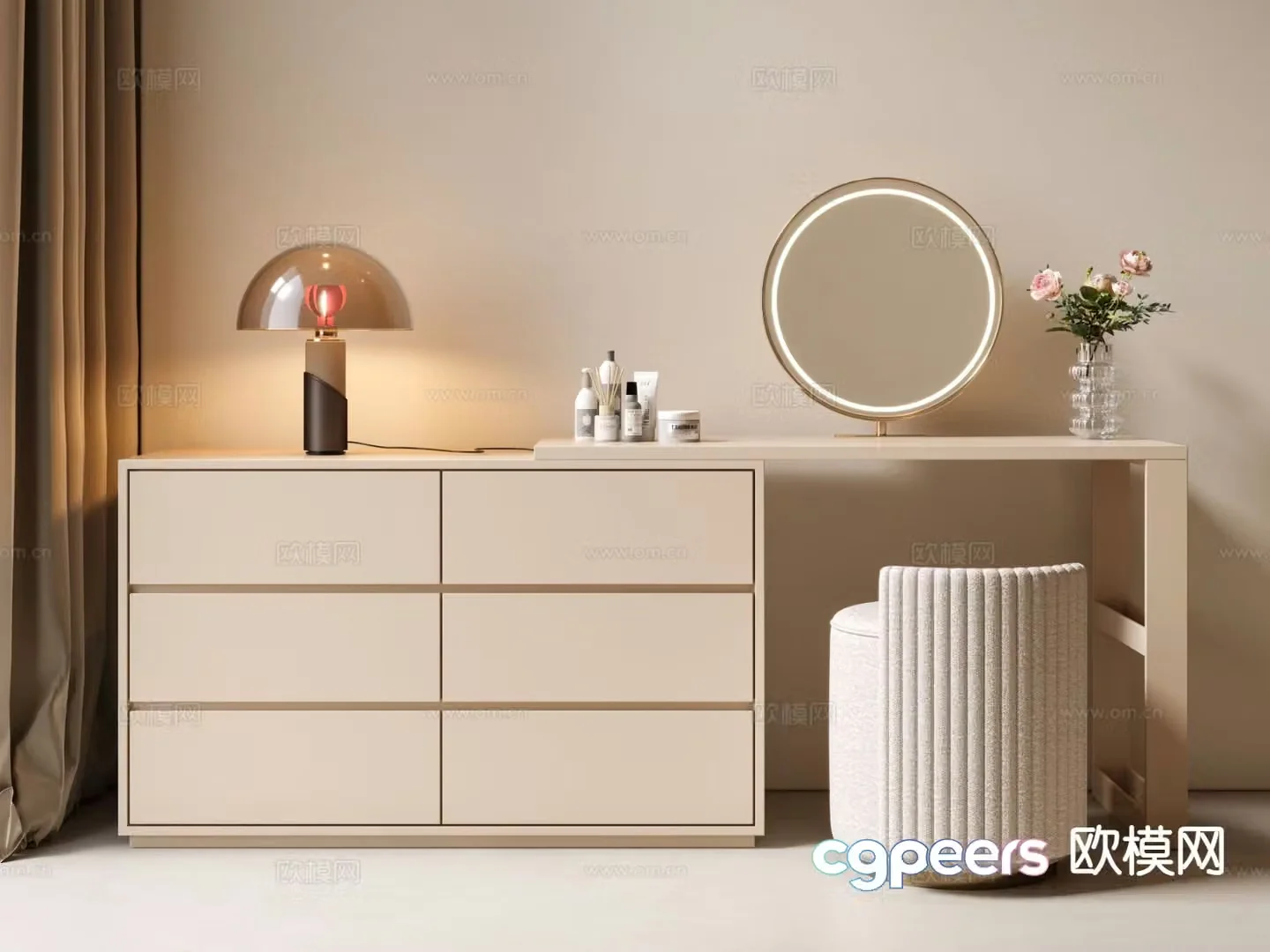 Modern dressing table makeup table storage cabinet 3d model