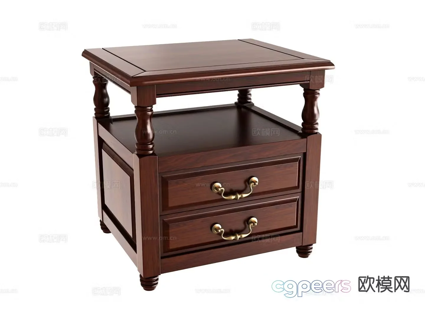 New Chinese style bedside table 3d model