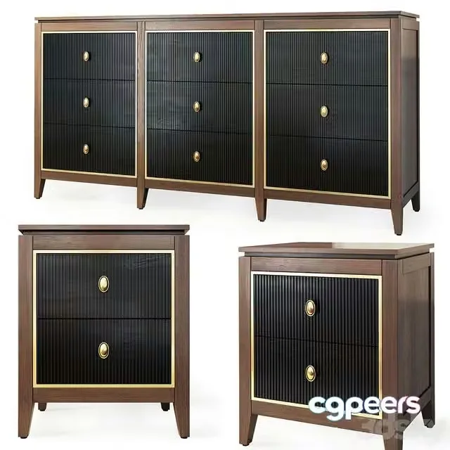 3ds Max Free – Chest of drawers and cabinet Murcielago. Dresser, nightstand by 24_7Magazin
