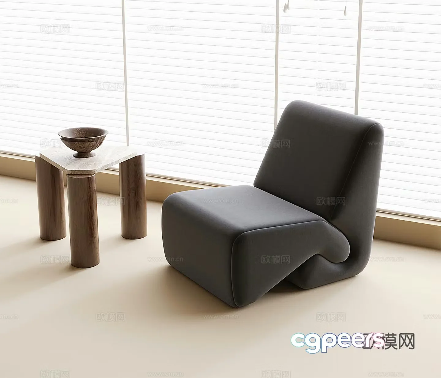 Modern single sofa 3d model